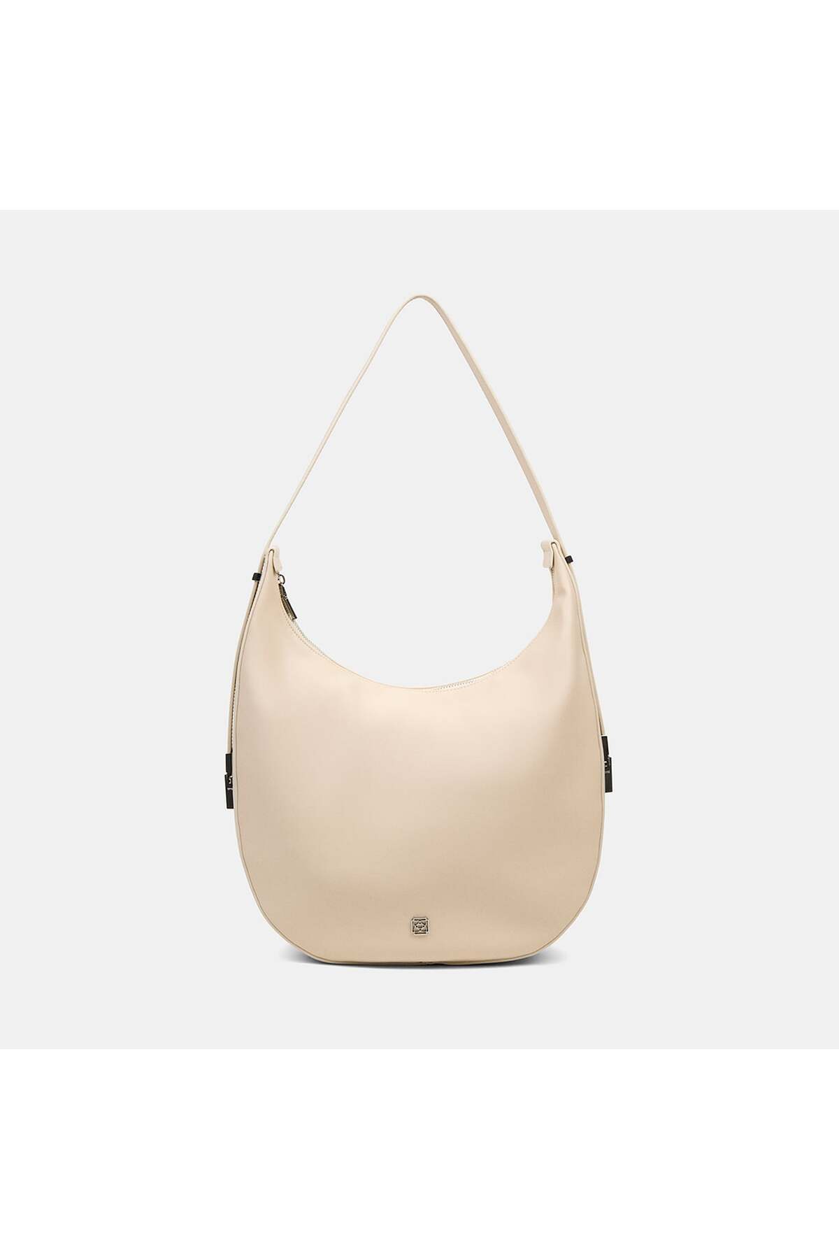 Women's Ecru Oval Shoulder Bag
