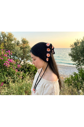 Bohan Accessories El Örgüsü Papatya Detaylı Bandana