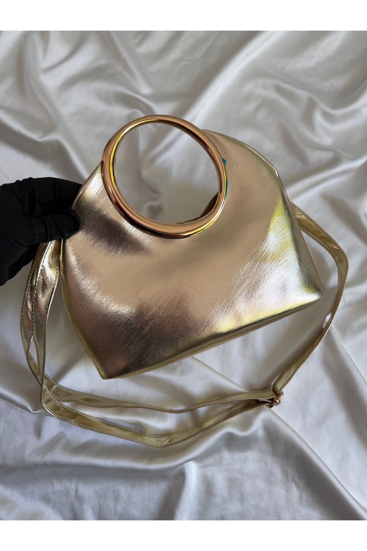 Mia Collection Halka Model El Ve Kadın Omuz Çapraz Çanta Gold