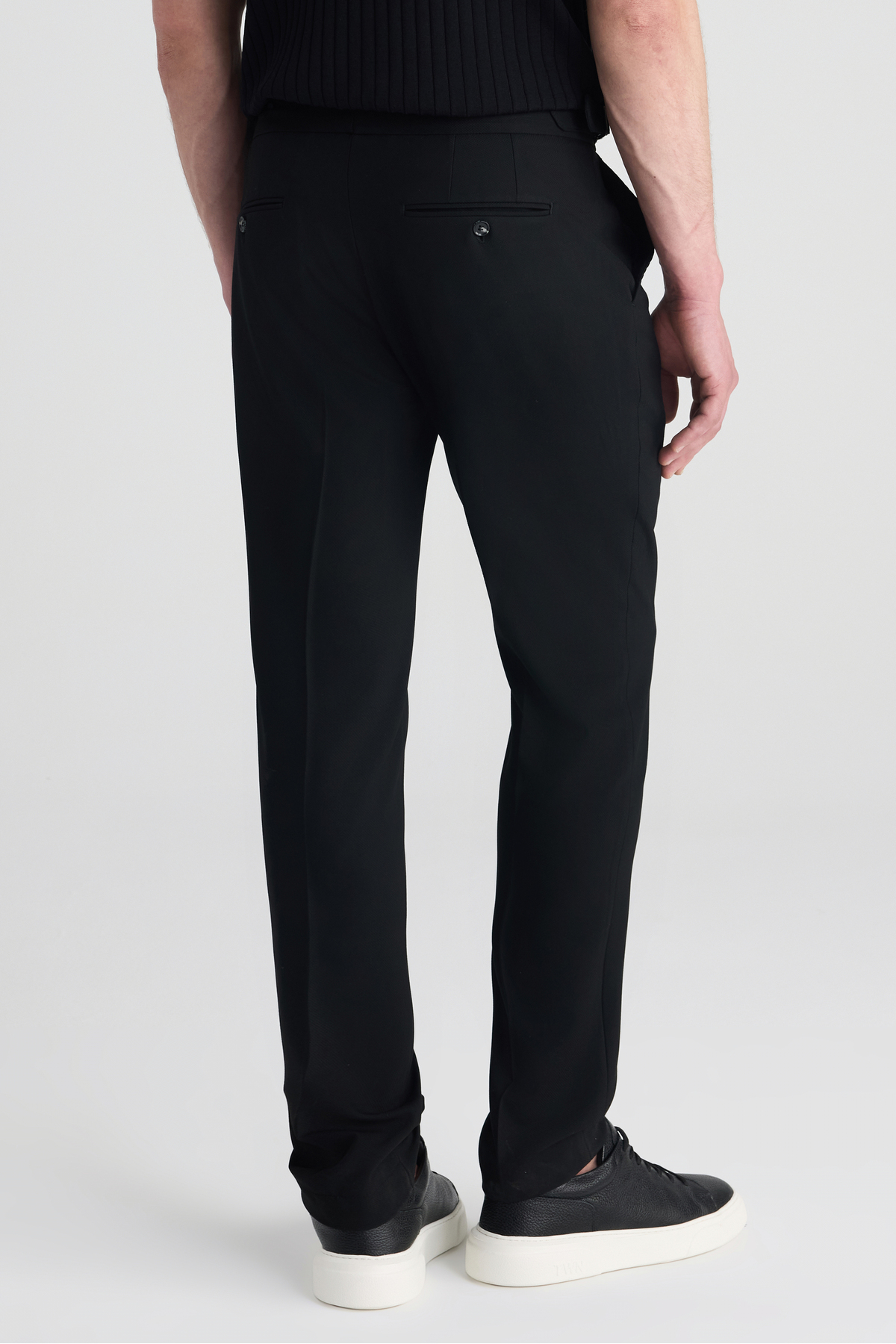 شلوار کتان مشکی طرح دار Ds Damat