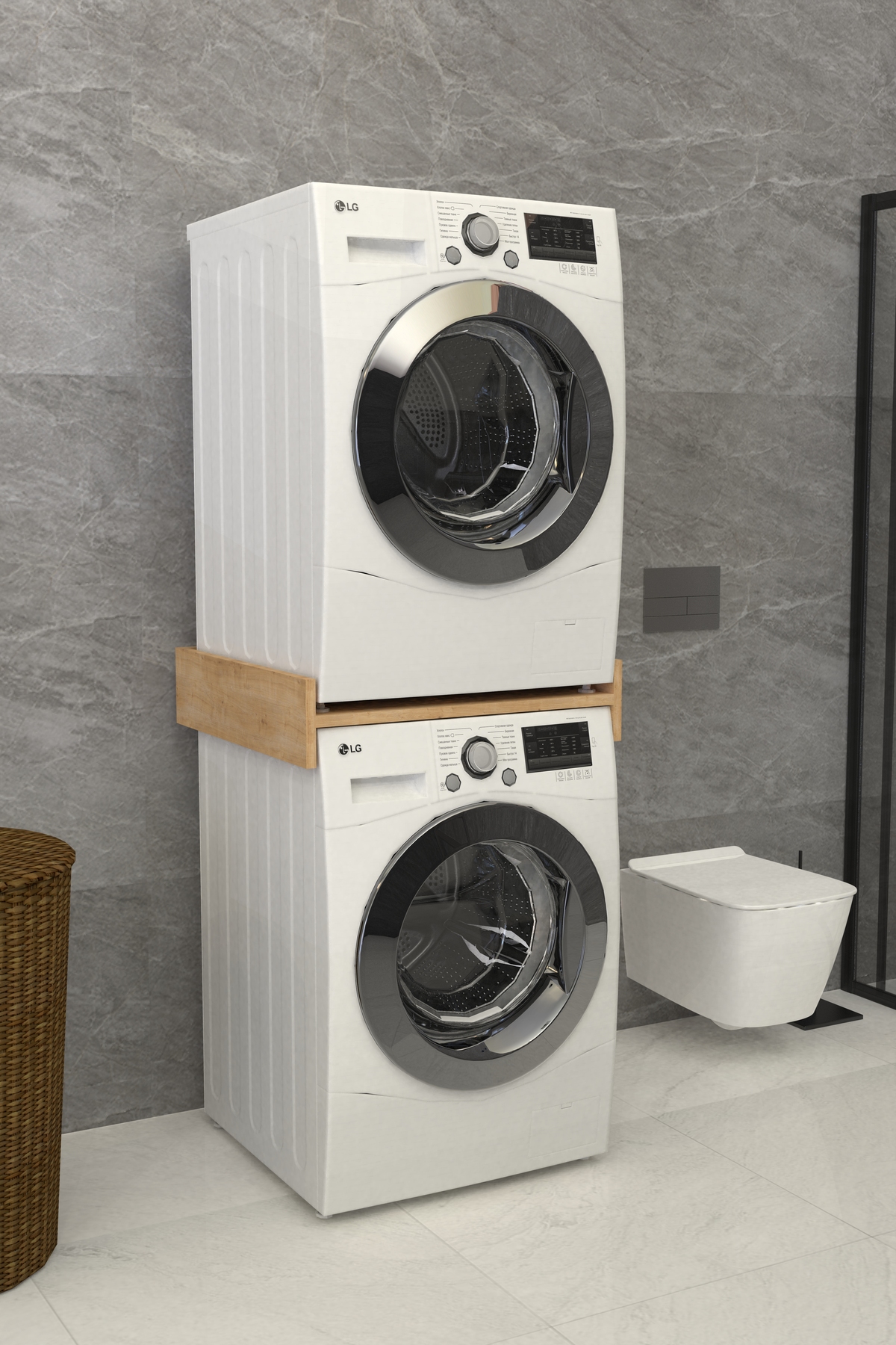 Solvo Bathroom Cabinet Washing And Dryer Cabinet White