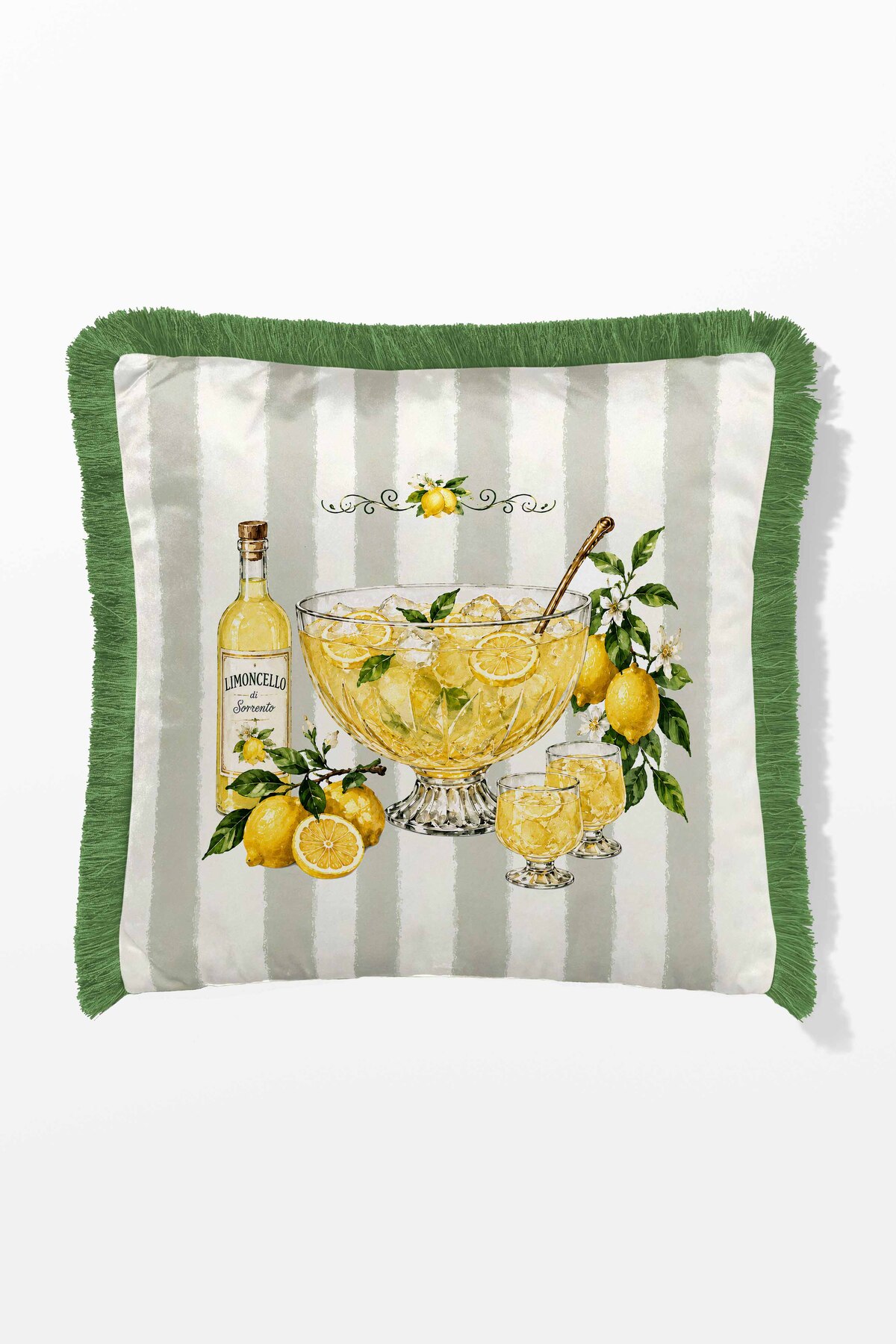 Fringed Pillow Case 43*43 Cm - Lemon