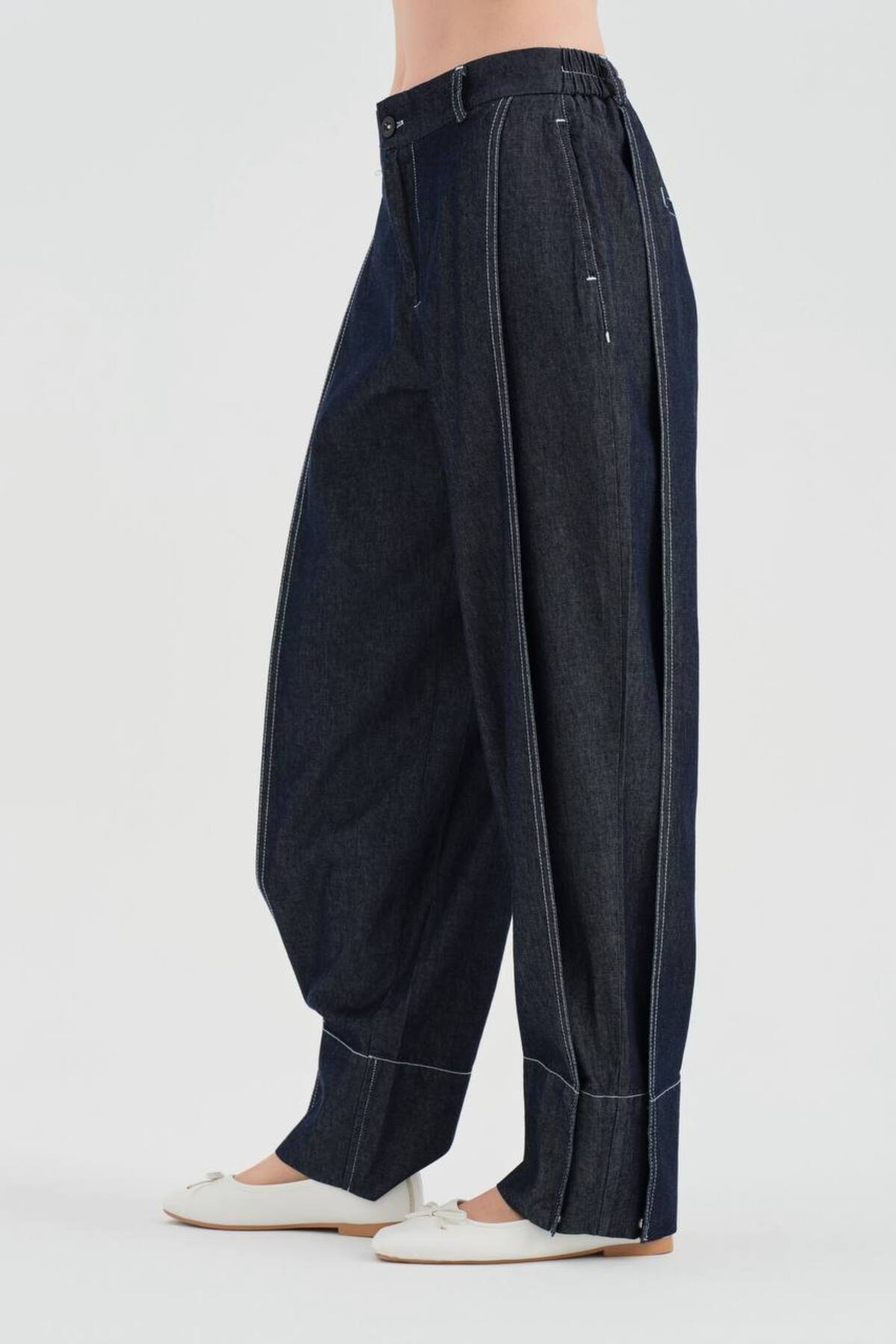 tw3 Women's Denim Water Washed Jeans with Side Fold Detail Design