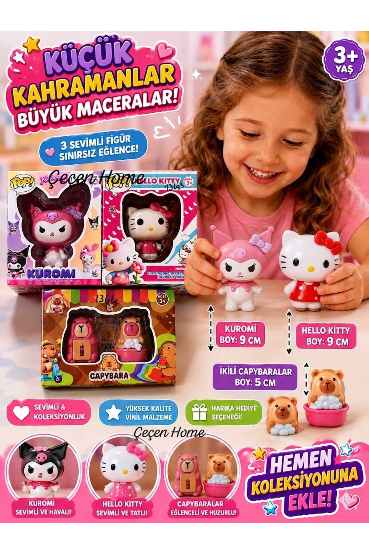 ÇEÇEN HOME Küçük Kahramanlar 4'lü Set Hello Kitty Figür Oyuncak