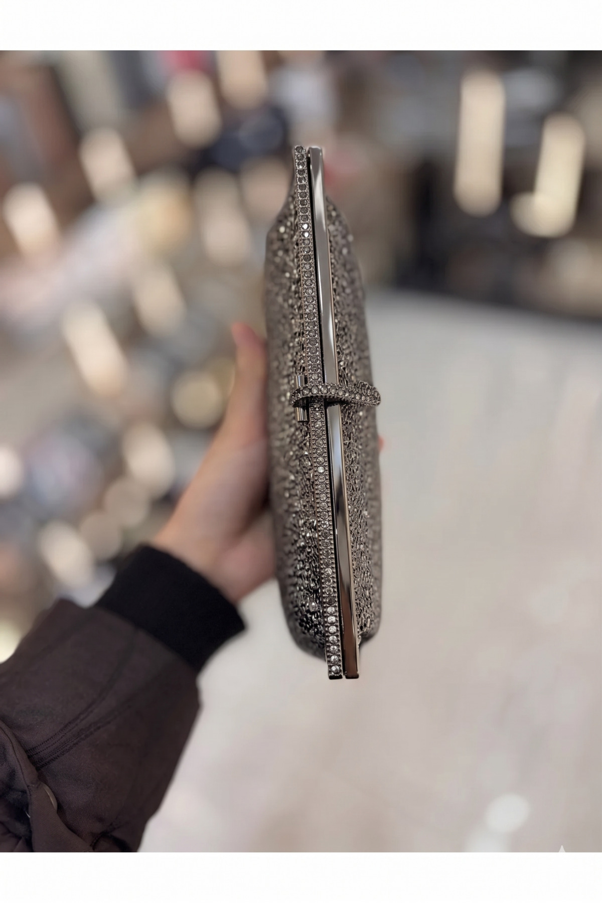 H&D COLLECTİON Kadın Venom Desen Taş Detaylı Cüzdan Clutch Model Portföy Özel Gün Ve Abiye Çanta görsel 5