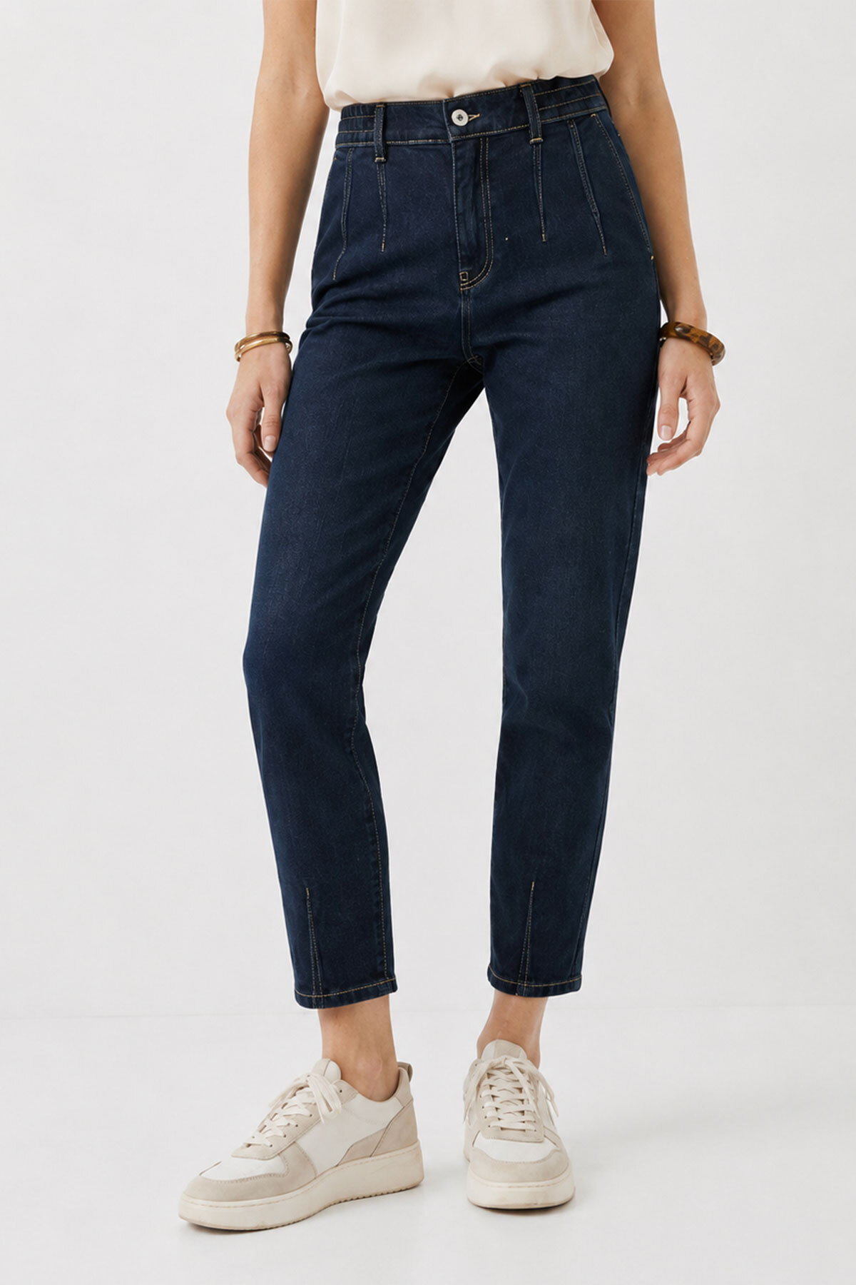 VENA Kadın Norah Deep Dark Blue Beli Lastikli Jean Pantolon - Deep Dark Blue görsel 2