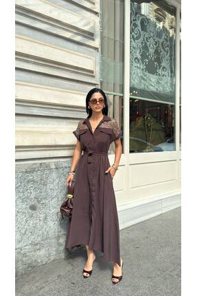 R-Style Pul Detaylı Tensel Elbise