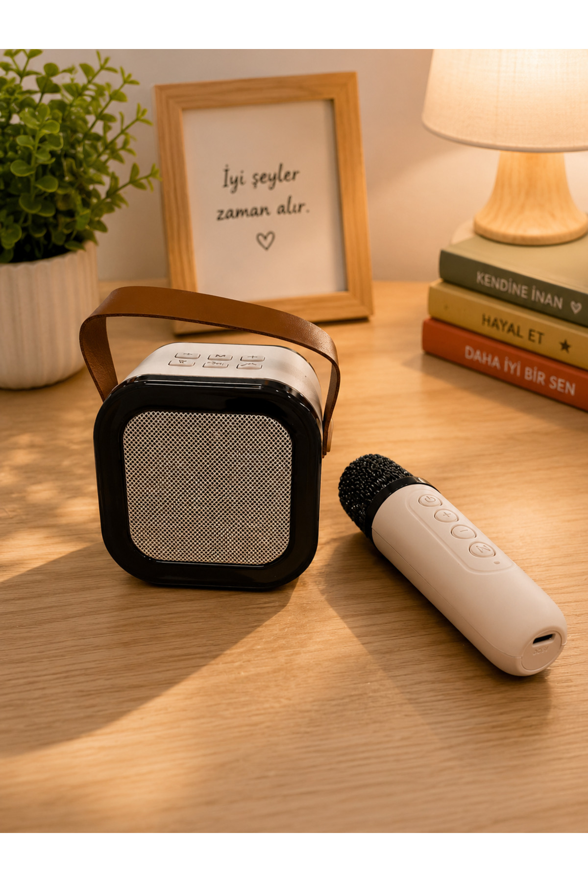 K12 Rgb Işıklı Karaoke Bluetooth Hoparlör ve Mikrofon Seti | Taşınabilir Renkli Karaoke Sistemi