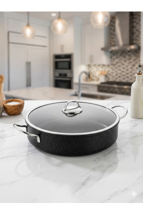 OEM Granit Kaplama Karnıyarık Ve Pilav Tenceresi 30 cm - Cam Kapaklı