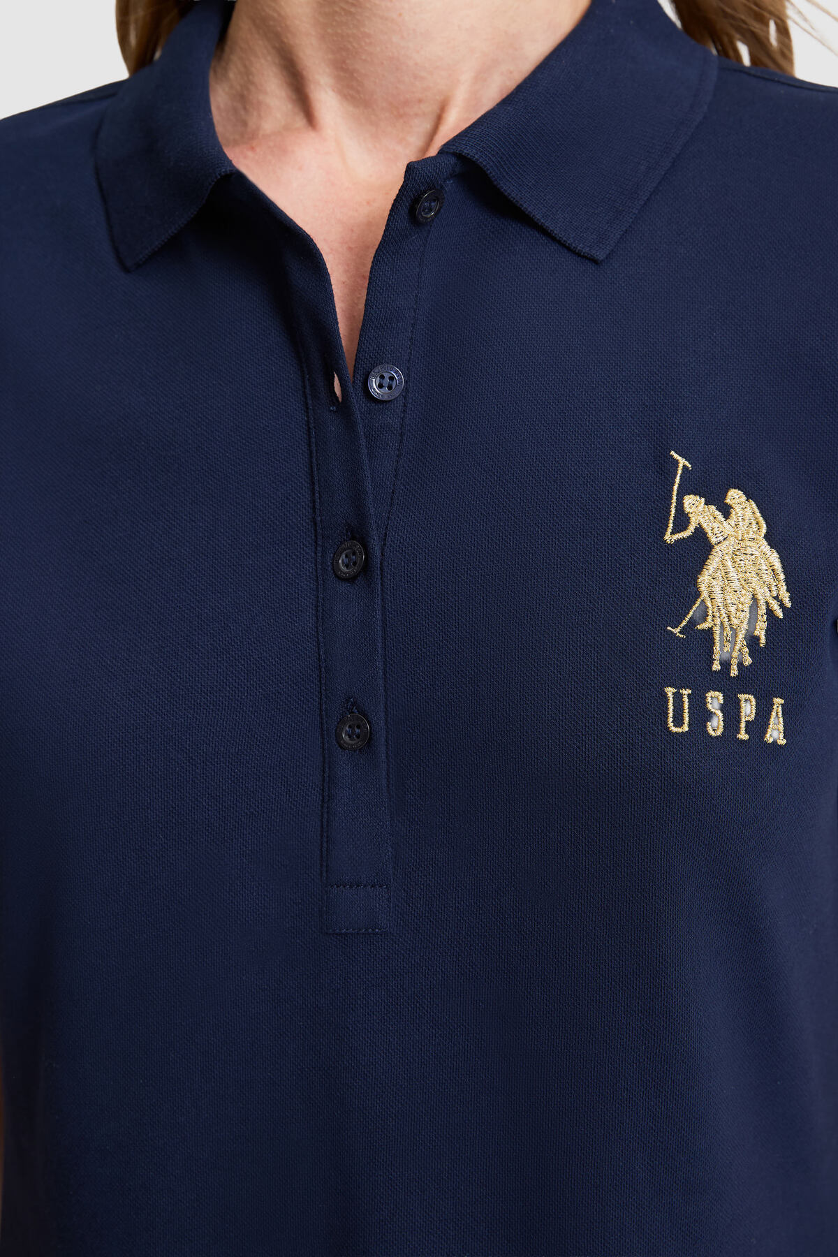 U.S. Polo Assn.  Kadın Lacivert Polo Yaka Örme Elbise 50321787-VR033 - Görsel 6