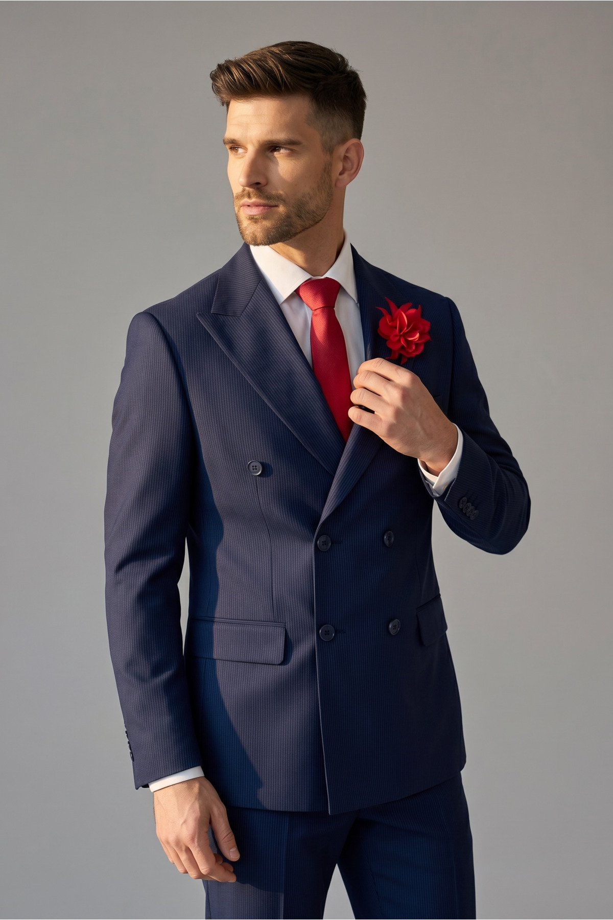 AtlasGiyim Erkek Kruvaze Fitilli Slim Fit Takım Elbise (new collection) görsel 6