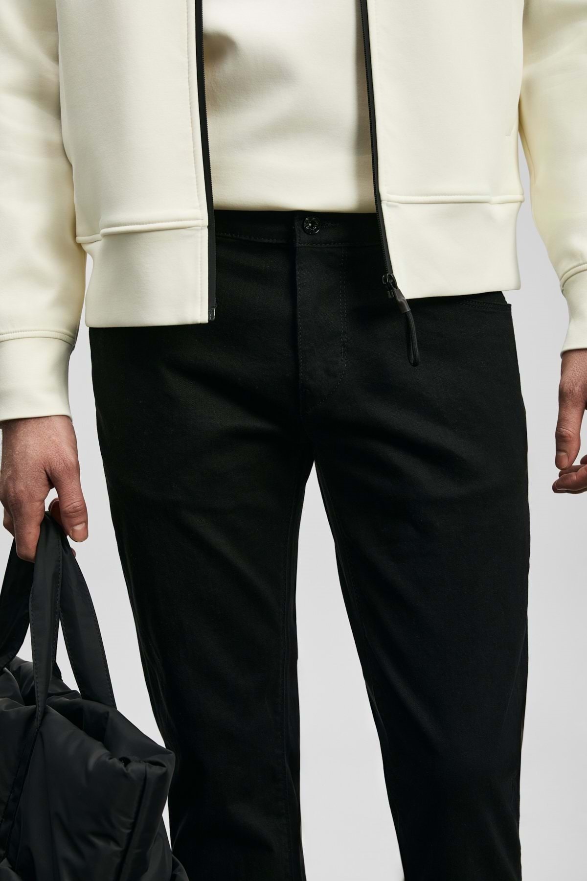 Lufian 111200241 Anton Smart Jean Erkek Pantolon Slim Fit Erkek Kot Pantolon SİYAH görsel 6