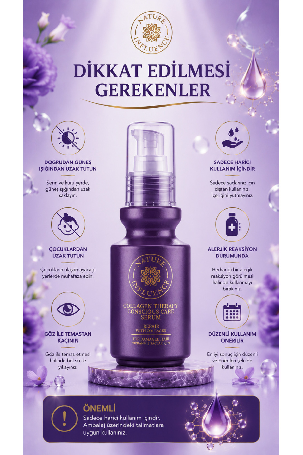 KOLAJEN TERAPİLİ ONARICI SAÇ BAKIM SERUMU 100 ML — NATURE30 — تصویر 5 از 5