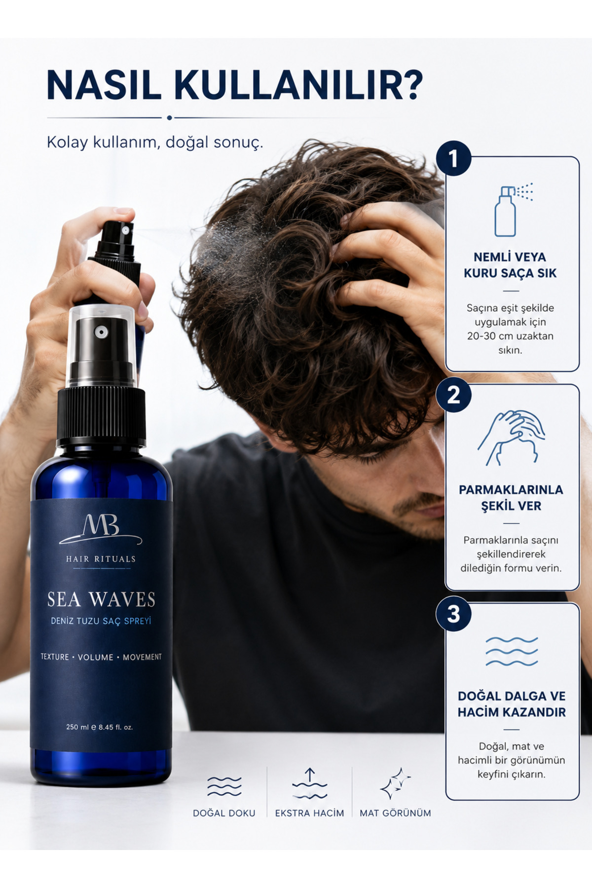 اسپری موی نمک دریایی سی ویوز - ۲۵۰ میلی لیتر - stz01 — تصویر 2 از 4