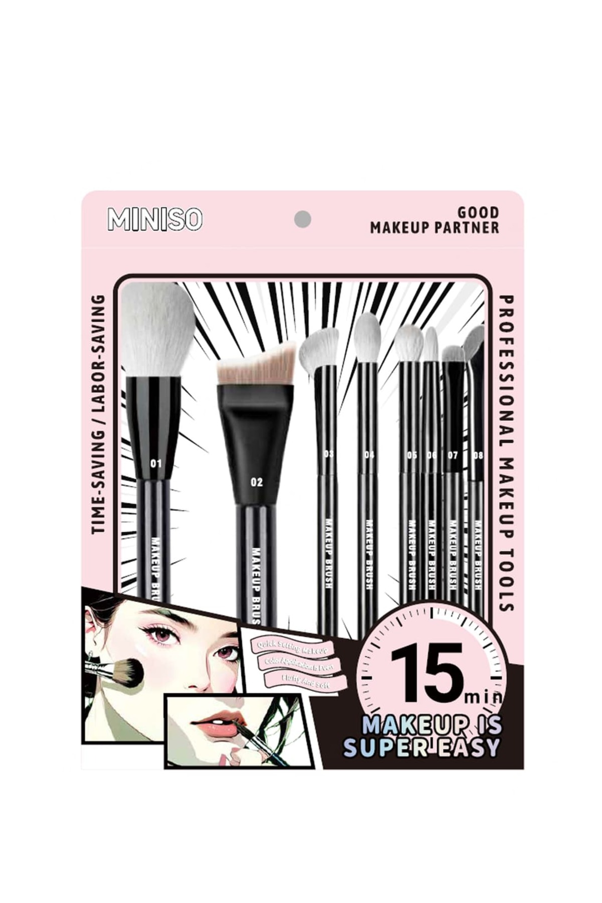 Lisanslı Sweet & Bold Makyaj Fırça Seti 8’li – Taşınabilir 21,2 Cm — 2028498710100 — تصویر 6 از 7