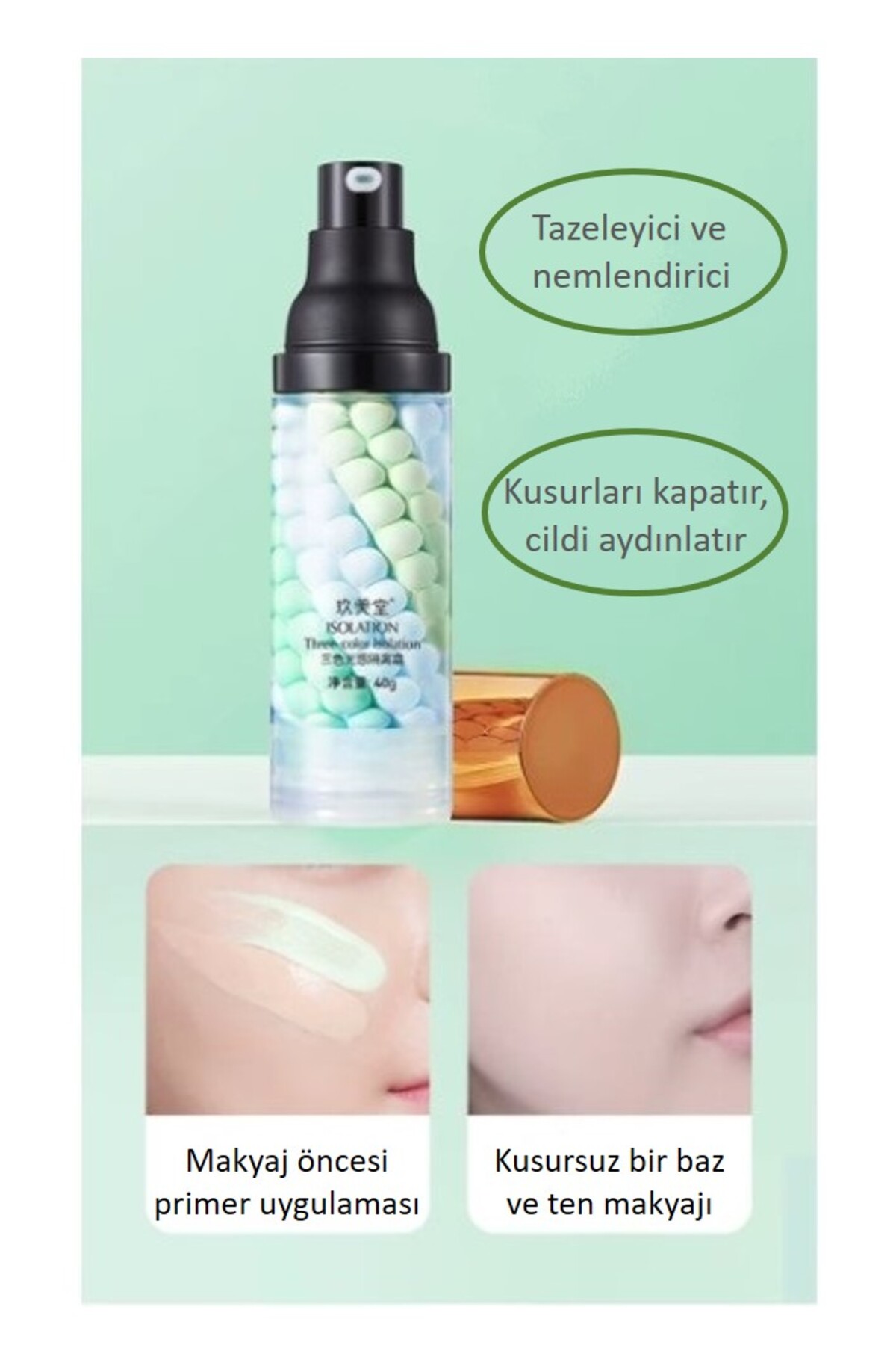 Üç Renkli Eşitleyici Aydınlatıcı Gökkuşağı Efsane Primer Baz Krem 40 gr — رنگارنگ TYC471C04684FC129B809AE00 — تصویر 3 از 8