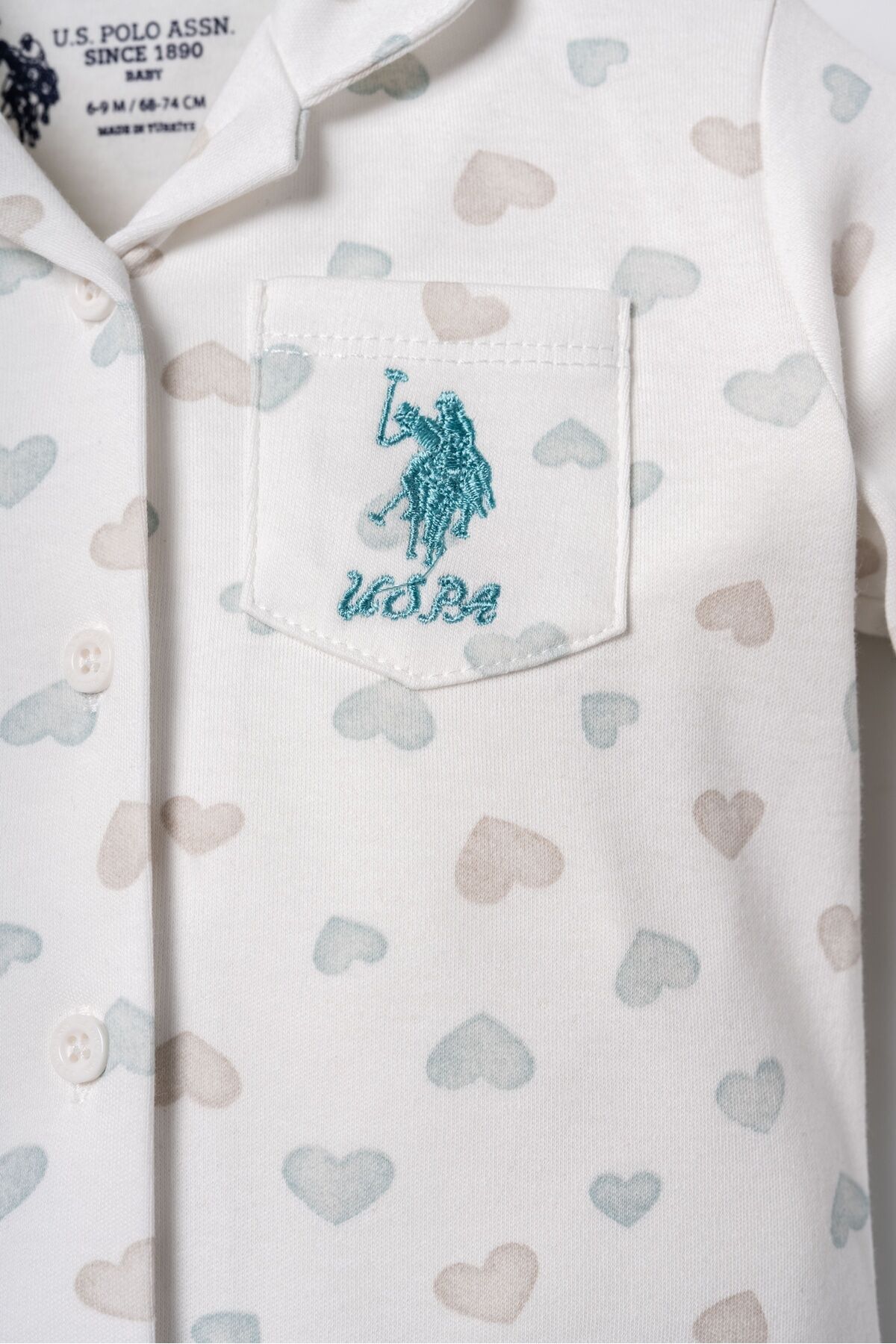 ست پیژامه دخترانه نوزاد U.S. Polo Assn. مدل Cute Hearts — 5
