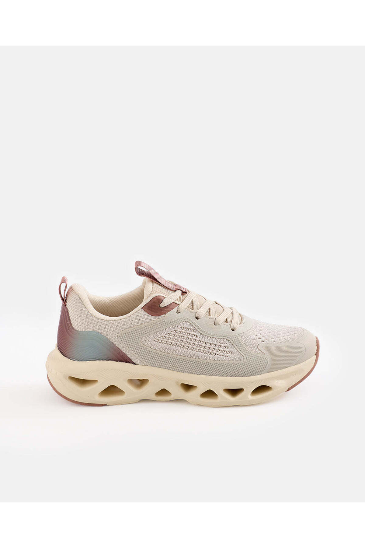 REDTAG Women Ivory And Mauve Textured Low Top Sneakers