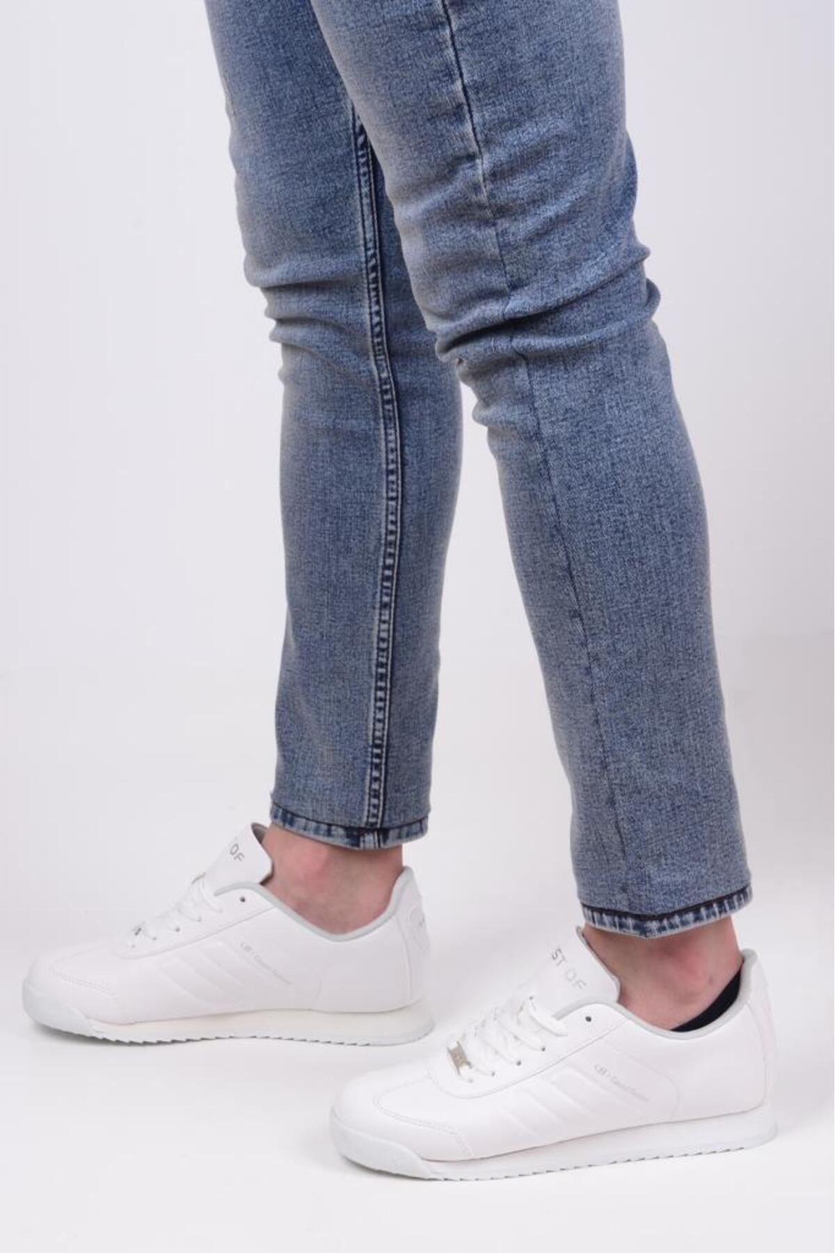 Bestof 061 Unisex Siyah Sneaker Günlük Spor Ayakkabı — سفید ALKA061-3 — تصویر 2 از 5