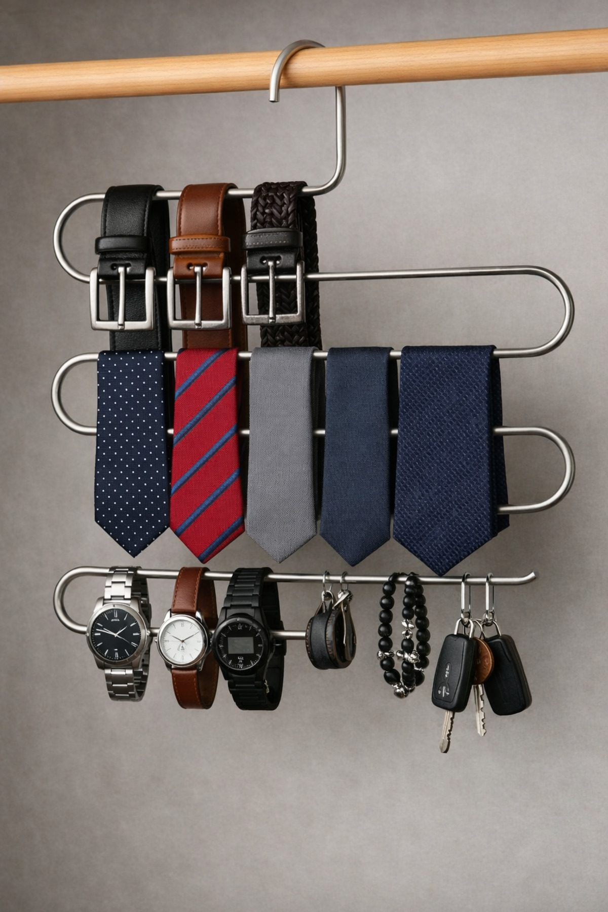5 Tier Metal Pants Hanger Wardrobe Clothes Hanger Garment Scarf Scarf
