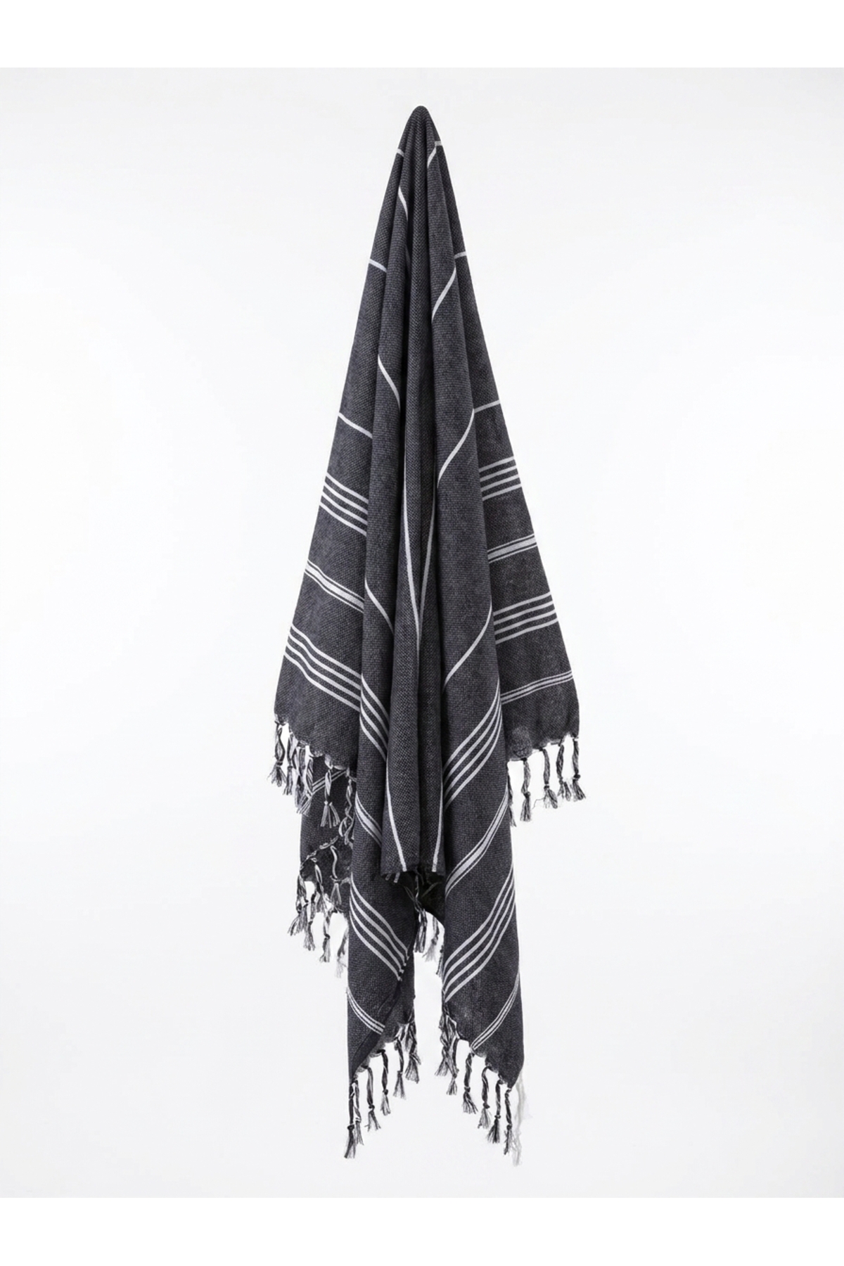 Striped Peshtemal | Cotton - Natural Fringed | Beach, Pool, Spa, Sauna, Sports, Travel Towel