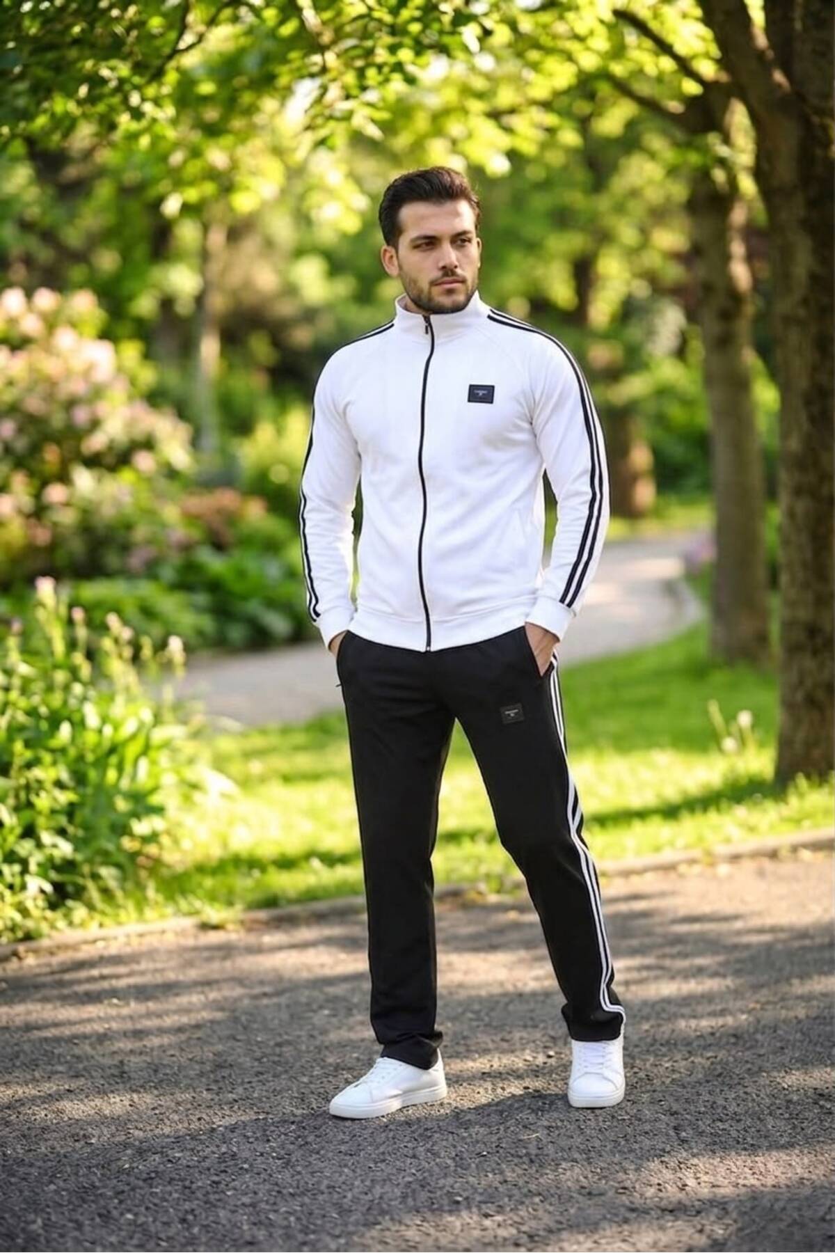 New Season Men's Tracksuit with Bias, White