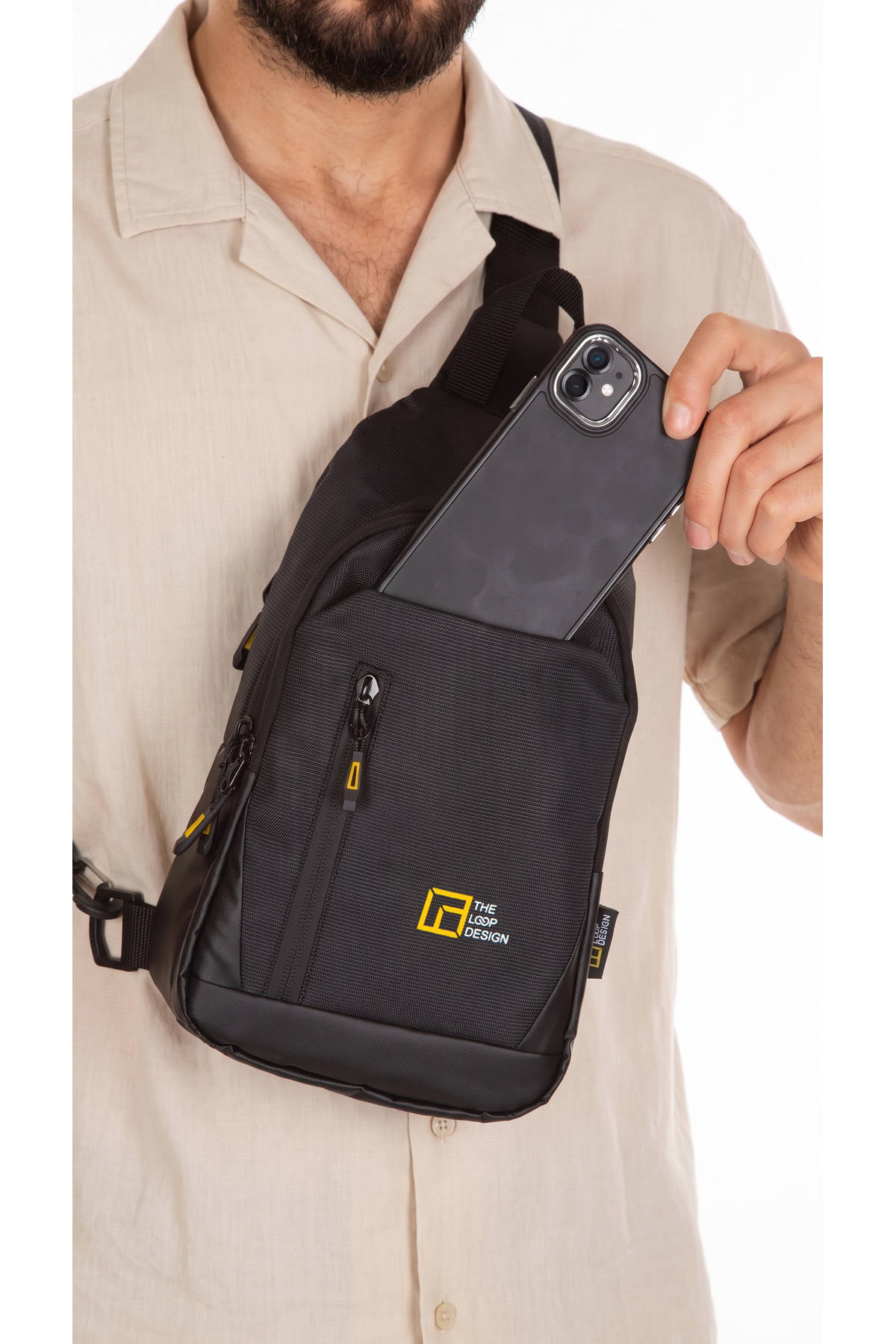 the loop design Unisex Çapraz Askılı Göğüs ve Omuz Çantası Günlük Body Bag görsel 3