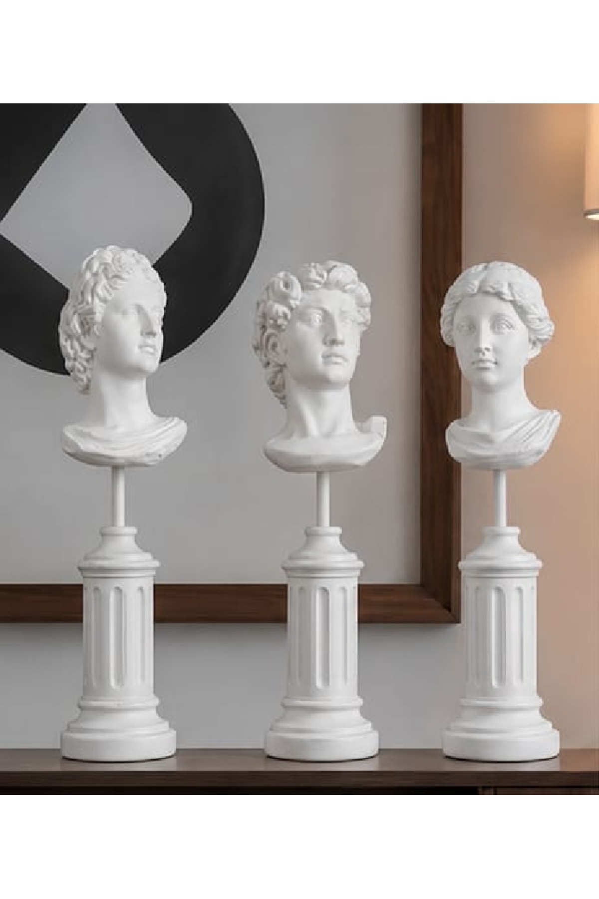 High Pedestal Ancient Roman Figures Busts Oversized Sculpture 30 CM