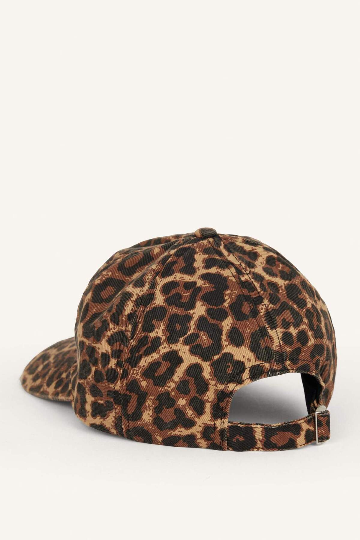 DeFacto Kadın Leopar Desenli Pamuklu Cap Kahverengi Şapka H6748AX26WN görsel 5