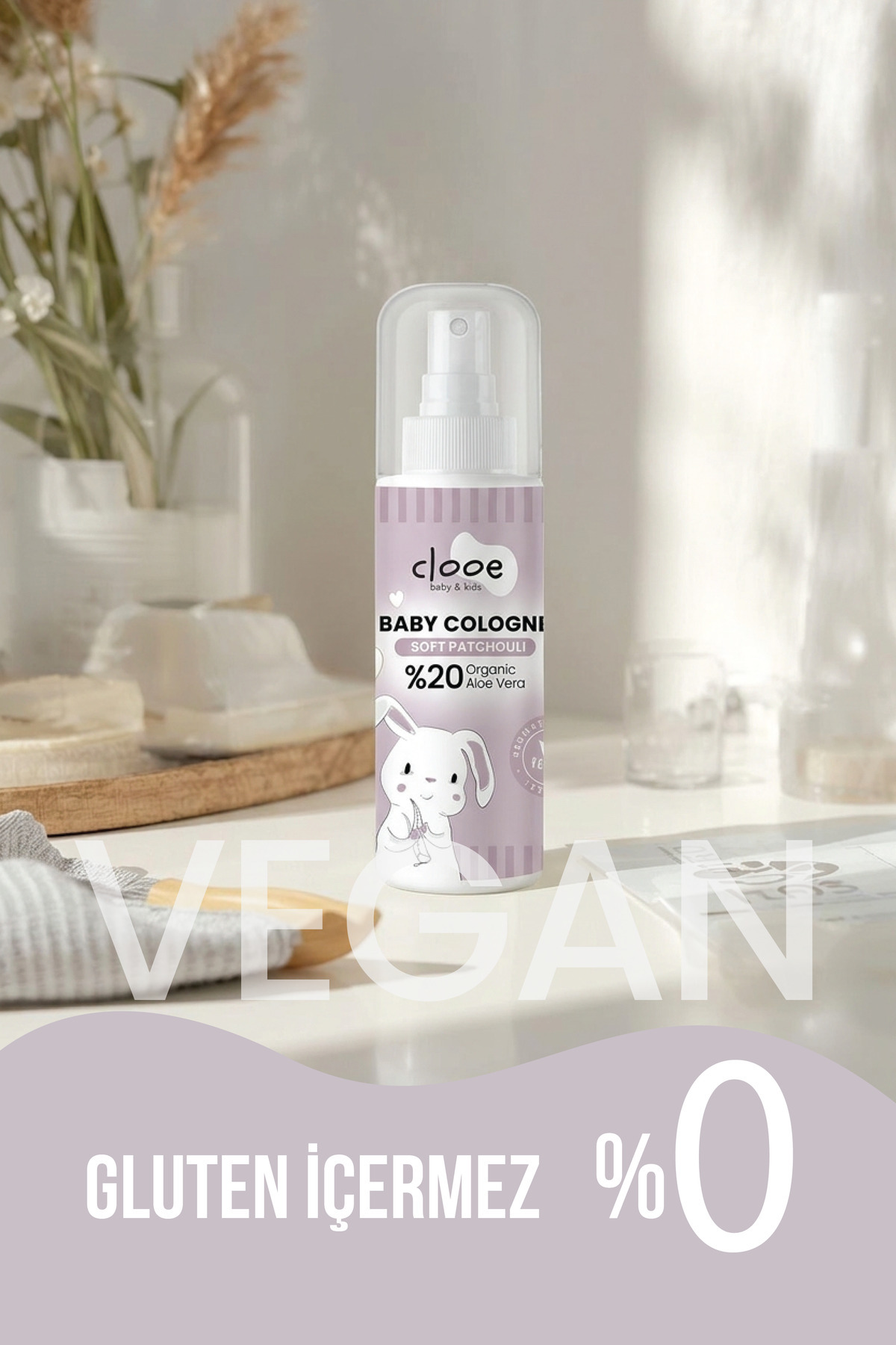 3'lü Bebek Kolonyası Soft Patchouli 150 ml - Odunsu ve Paçuli Notalı - Organik Aloe Vera Özlü - Vegan - Hızlı Kuruyan — PKA084 — تصویر 2 از 4