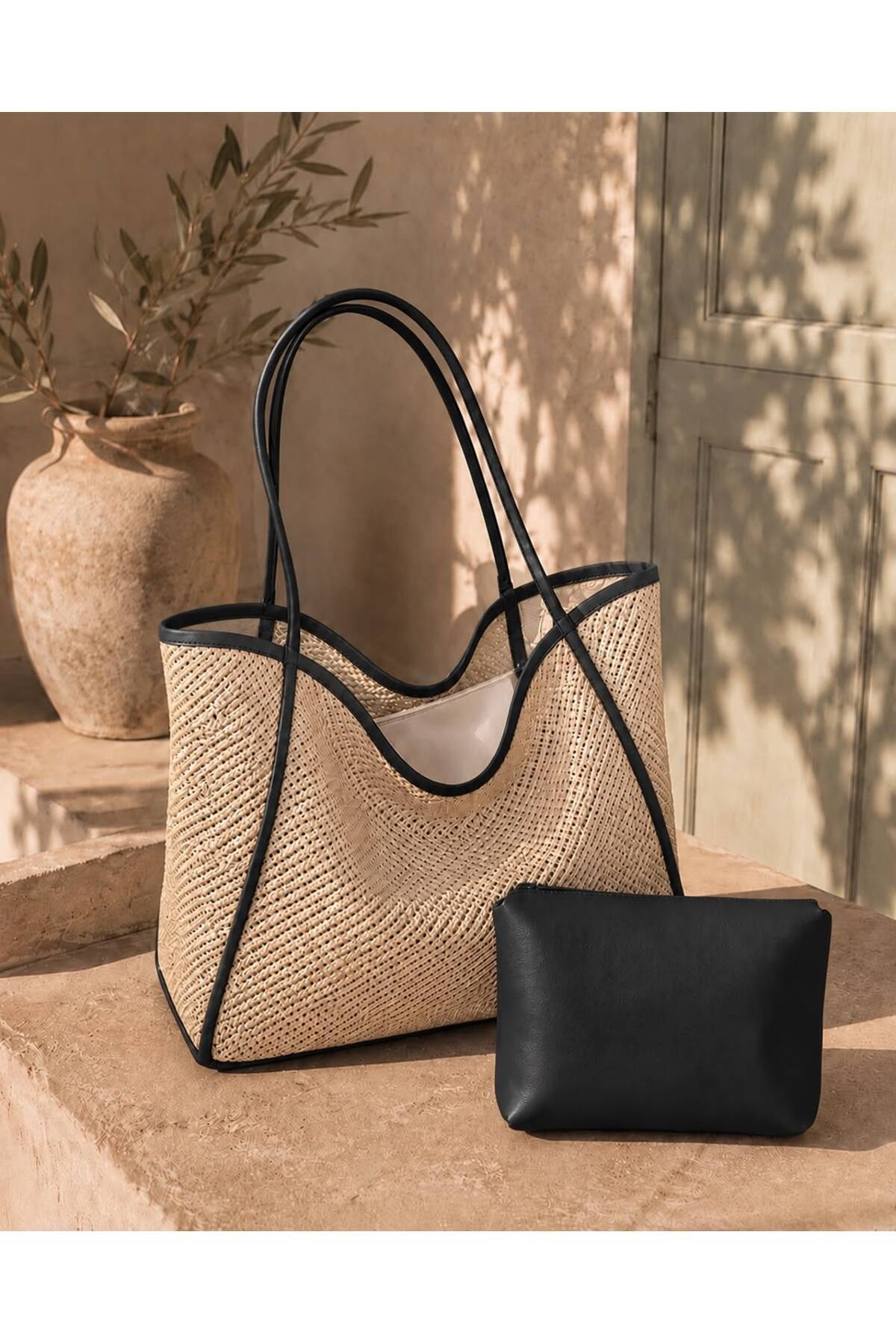 ValeriaBag Summer Time Plaj Çantası + Değerli Eşya Çantası görsel 2