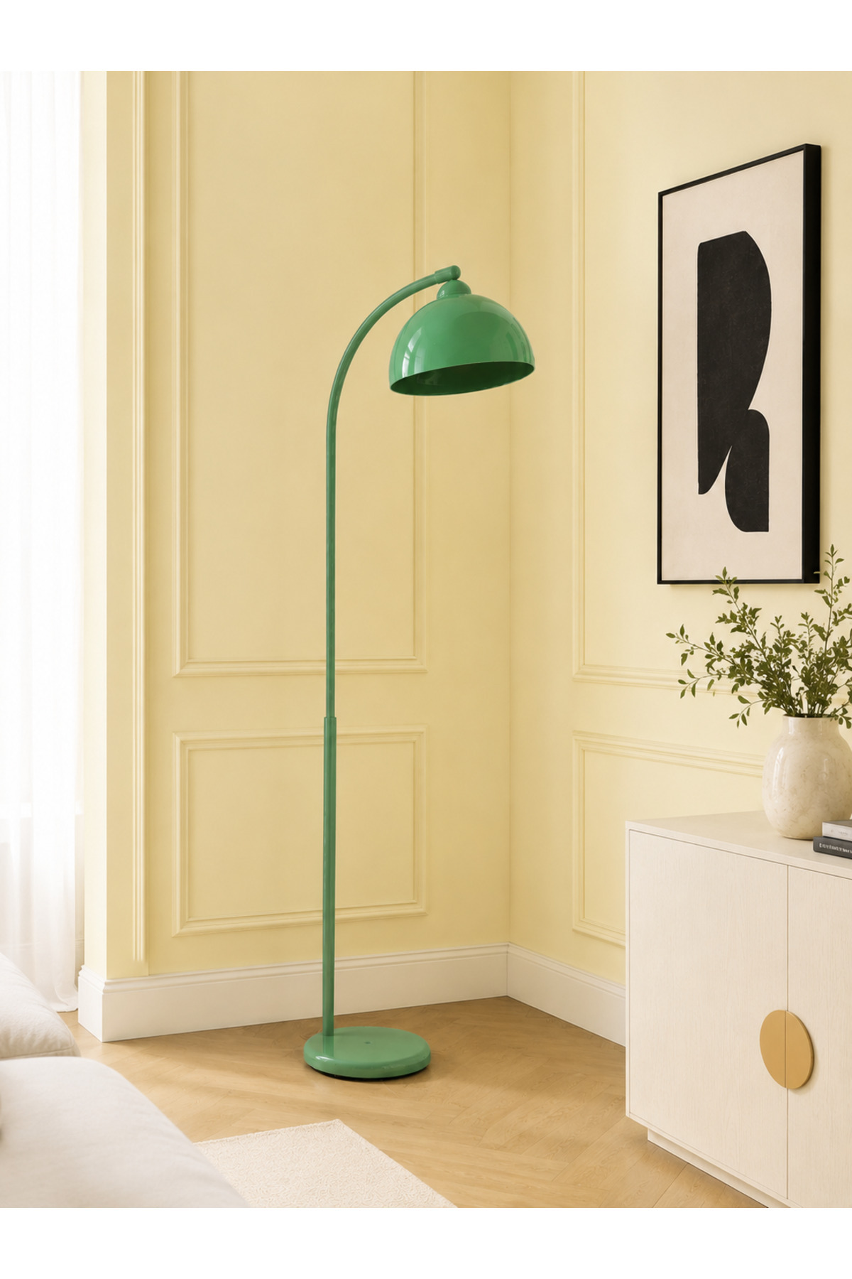 NEBULA Green Color Metal Retro Moving Head Lamp-Modern Living Room Lighting- Decorative Corner Lamp with Curved Head