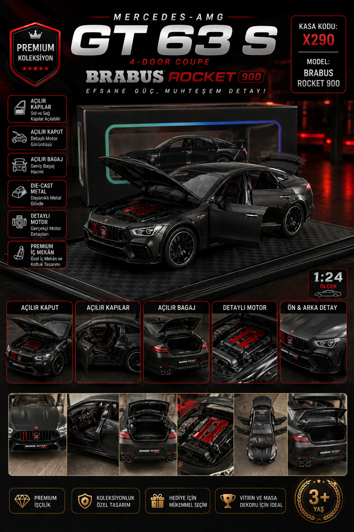 Cici Oyuncak 1:24 Brabus Rocket 900 Mercedes-AMG GT 63 S (X290