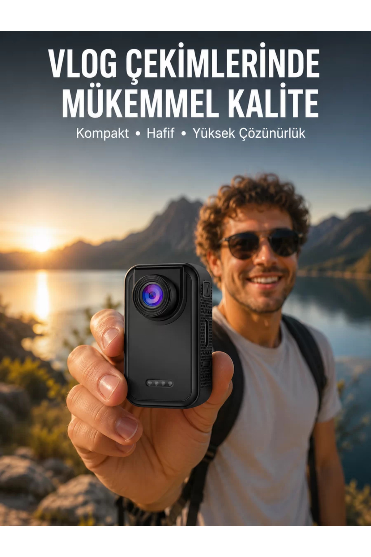 Vlog Seyahat ve Günlük Video Çekimleri İçin Mini Kamera Yeni Nesil