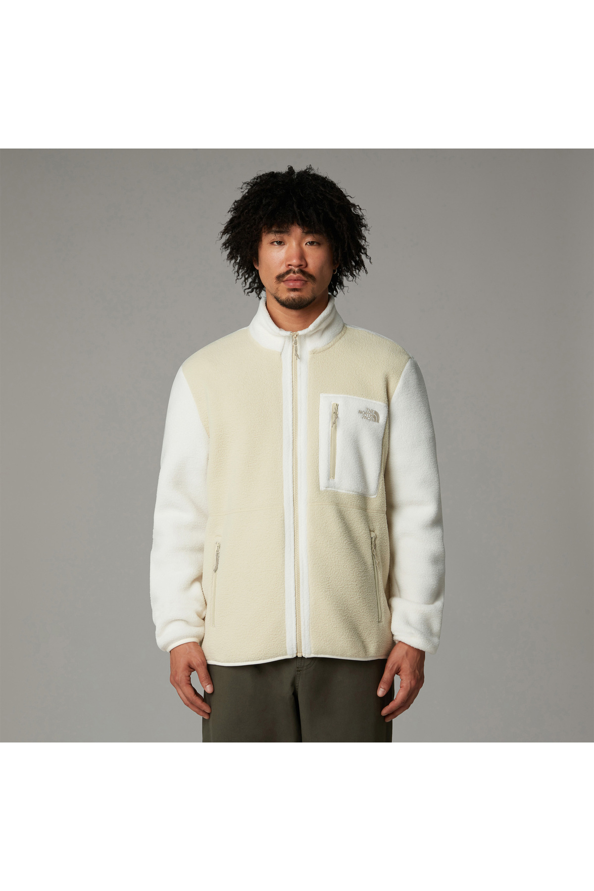 THE NORTH FACE Erkek Yumiori Krem Fermuarlı Polar Mont görsel 2
