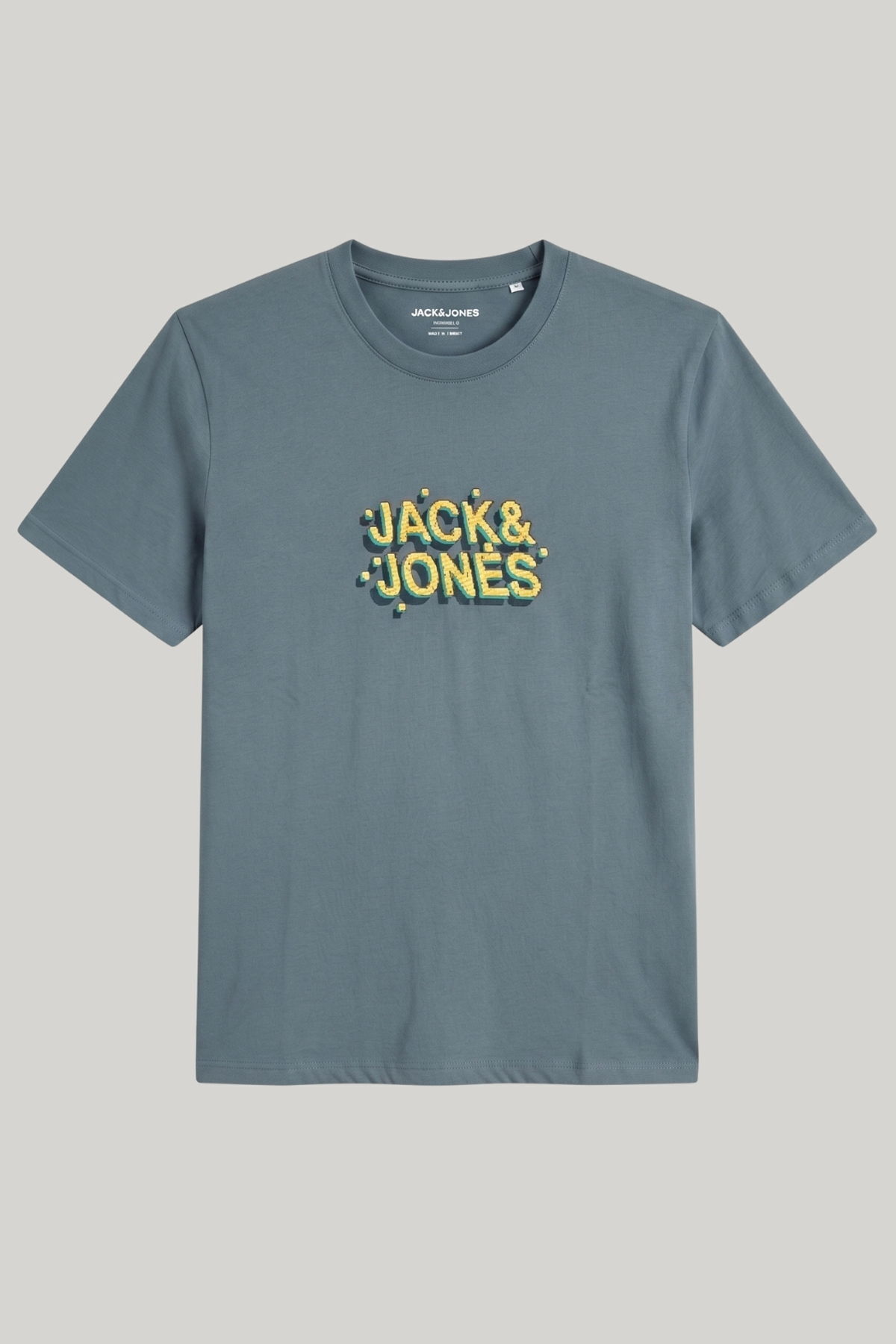تی‌شرت یقه گرد طرح‌دار مردانه - جعبه‌دار جک اند جونز تی شرت Jack & Jones