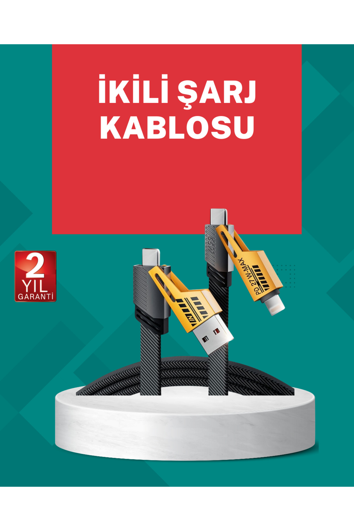 markentegra Akıllı Telefon Tablet Laptop Uyumlu 65W Güçlü Veri Kablosu