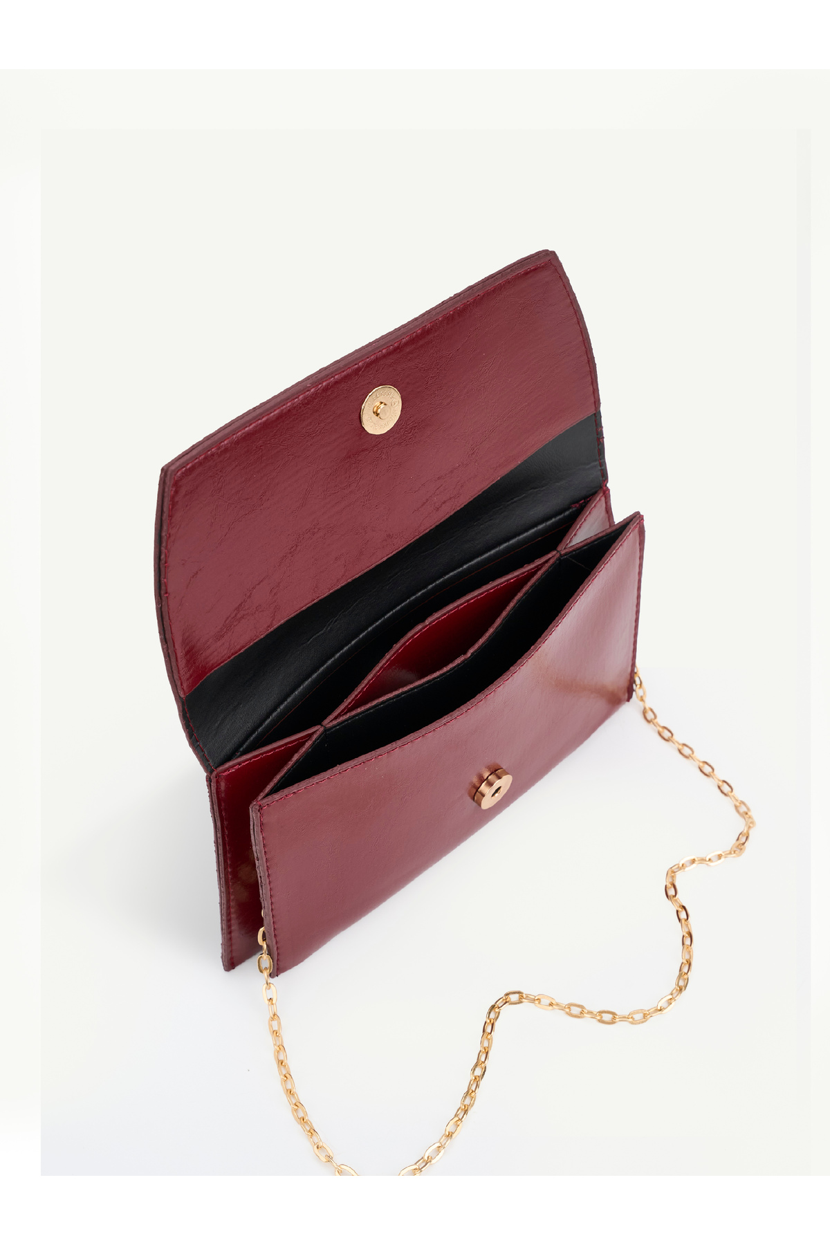 Nudia Sisi Zincir Askılı Mıknatıs Detaylı Zincir Askılı Kapaklı Kadın El ve Omuz Çantası, Şık Portföy Clutch görsel 3