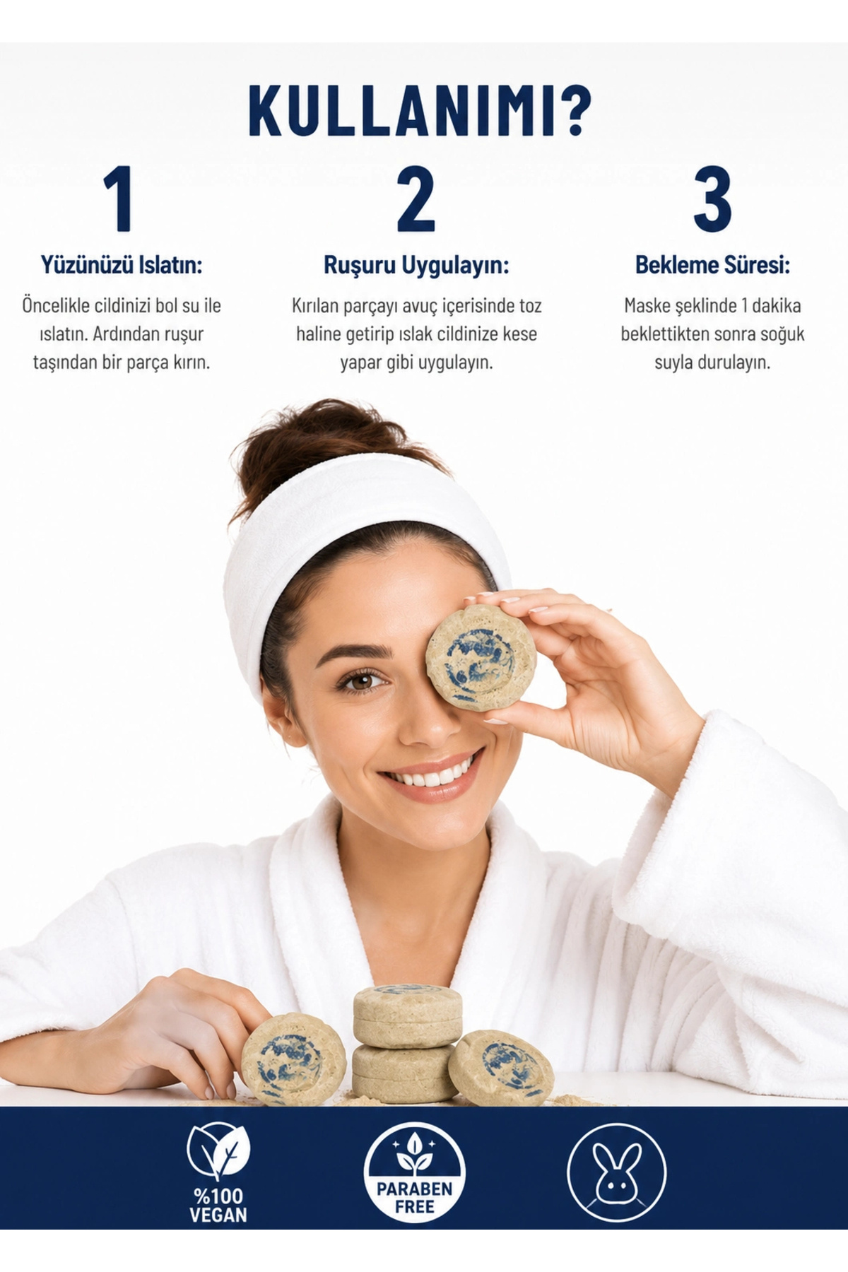 ÇareBurada Ruşur Taşı 9 Adet | Beyazlatıcı Ölü Derilerden Arındırıcı Yüz ve Vücut Peelingi ( İran Ha — P6141S6219 — تصویر 4 از 5
