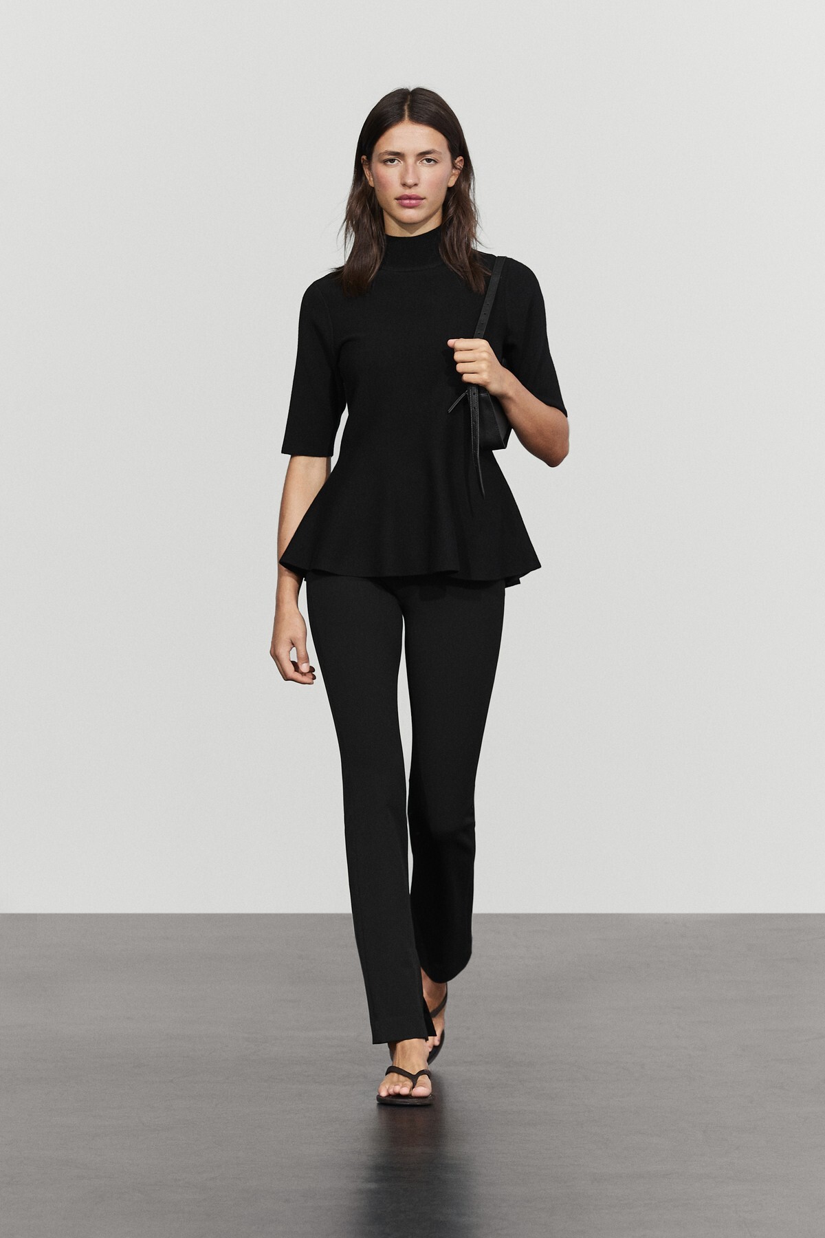 Peplum detaylı triko üst