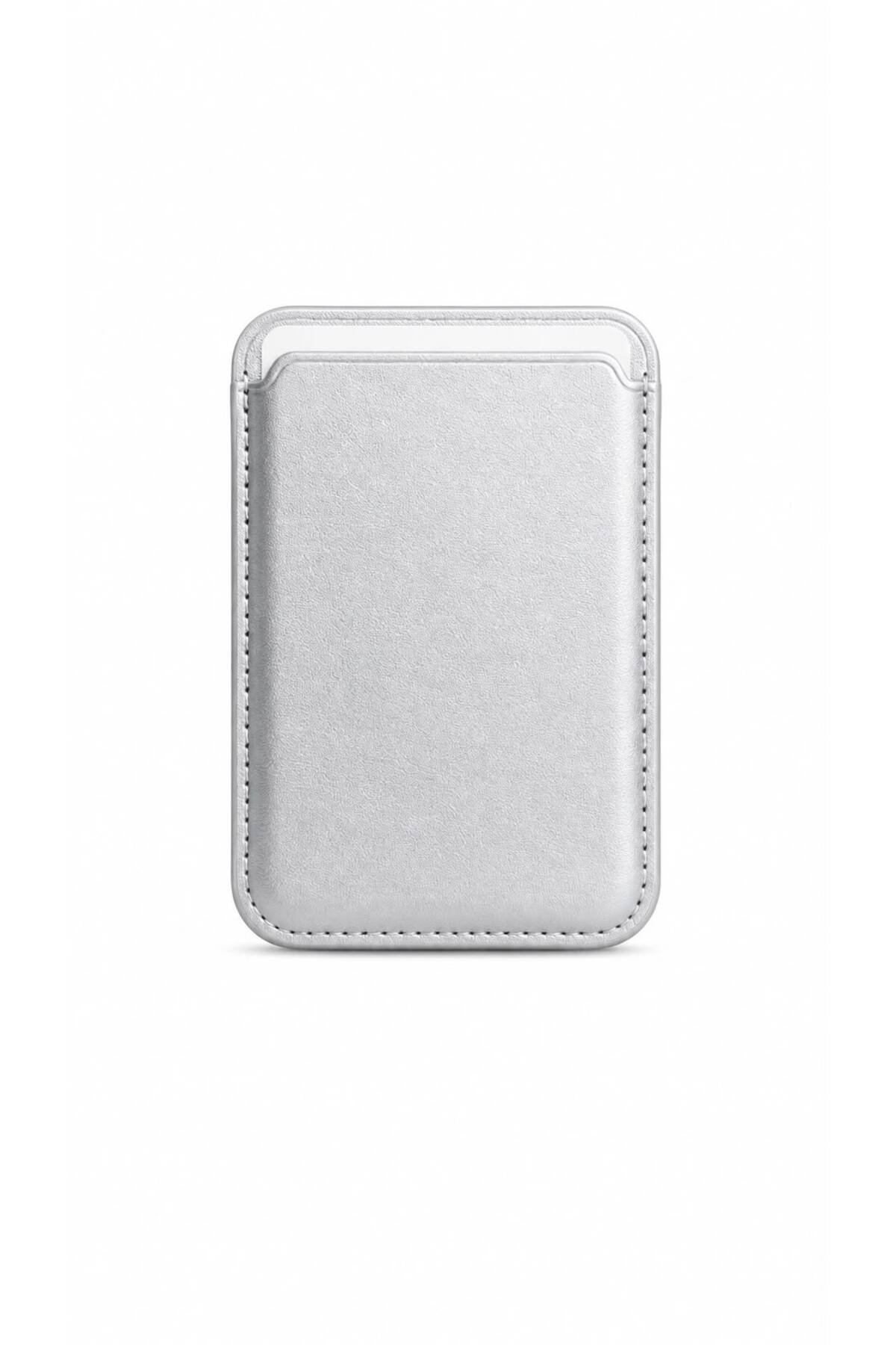 n noppax iPhone için MagSafe özellikli Mikro Dokuma Cüzdan Deri Kartlık
