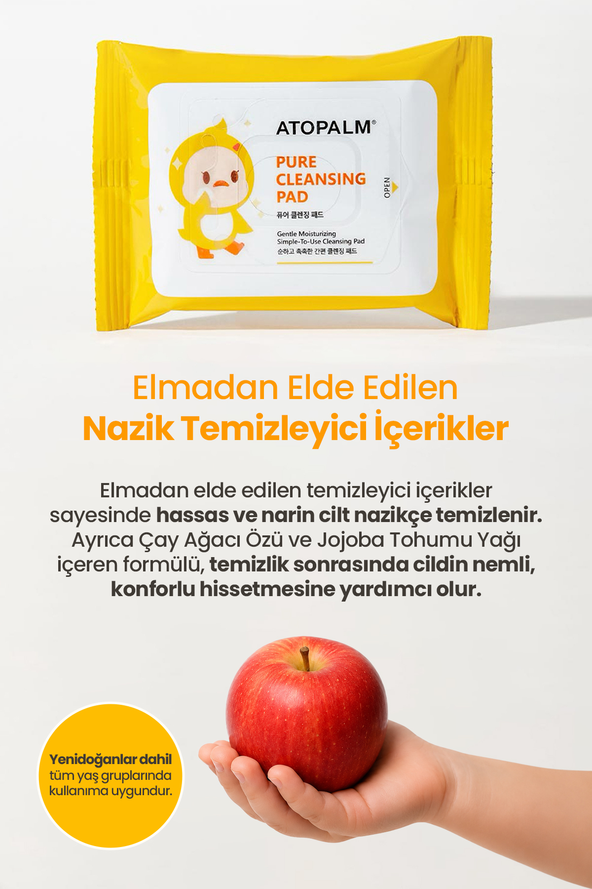 Çocuklar İçin Durulama Gerektirmeyen Saf Pamuk Güneş Kremi Temizleme Pedi Pure Cleansing Pad — 9743 — تصویر 6 از 9