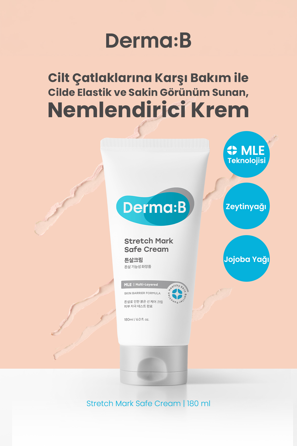 Derma B Cilt Çatlaklarına Karşı Bakım Sunan Nemlendirici Krem DERMA:B Stretch Mark Safe Cream — 9823