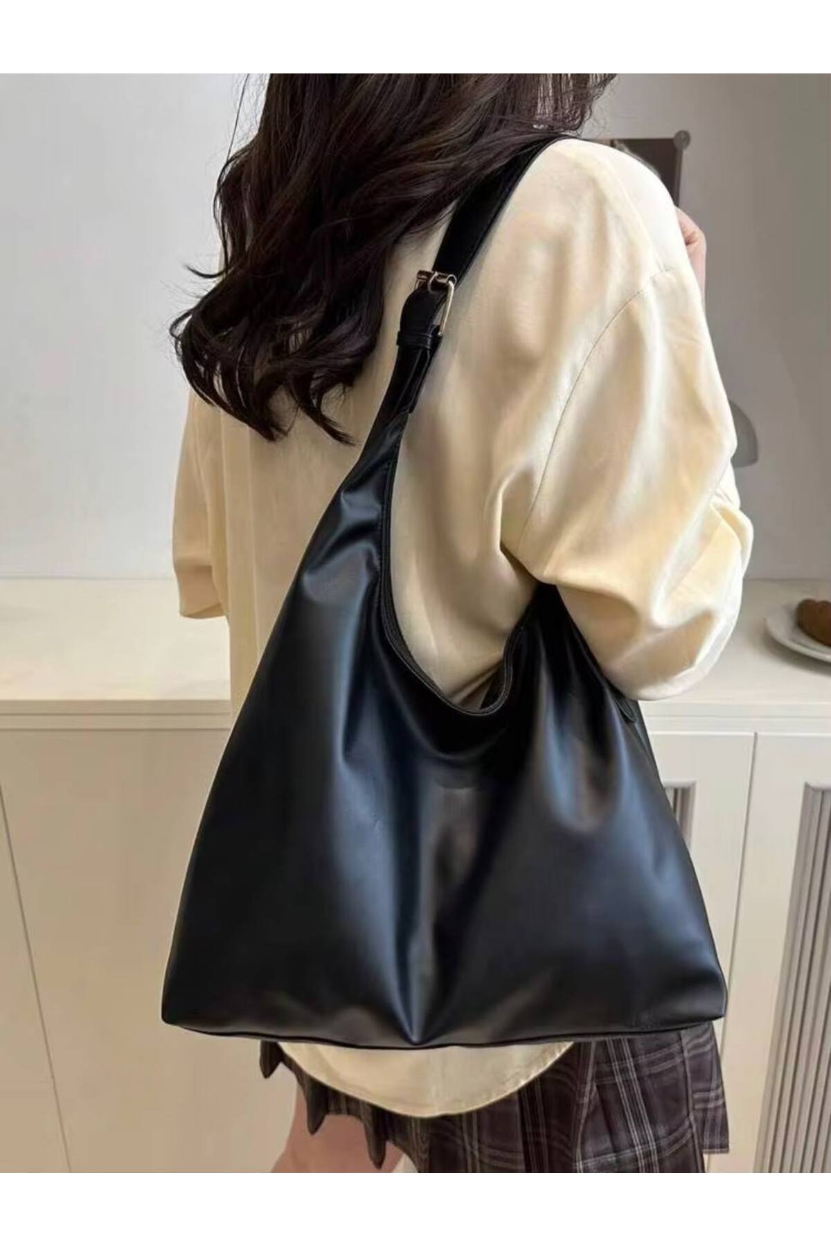 Black MODA Large Women's Tote Shoulder Bag - Premium Design görünüm 3