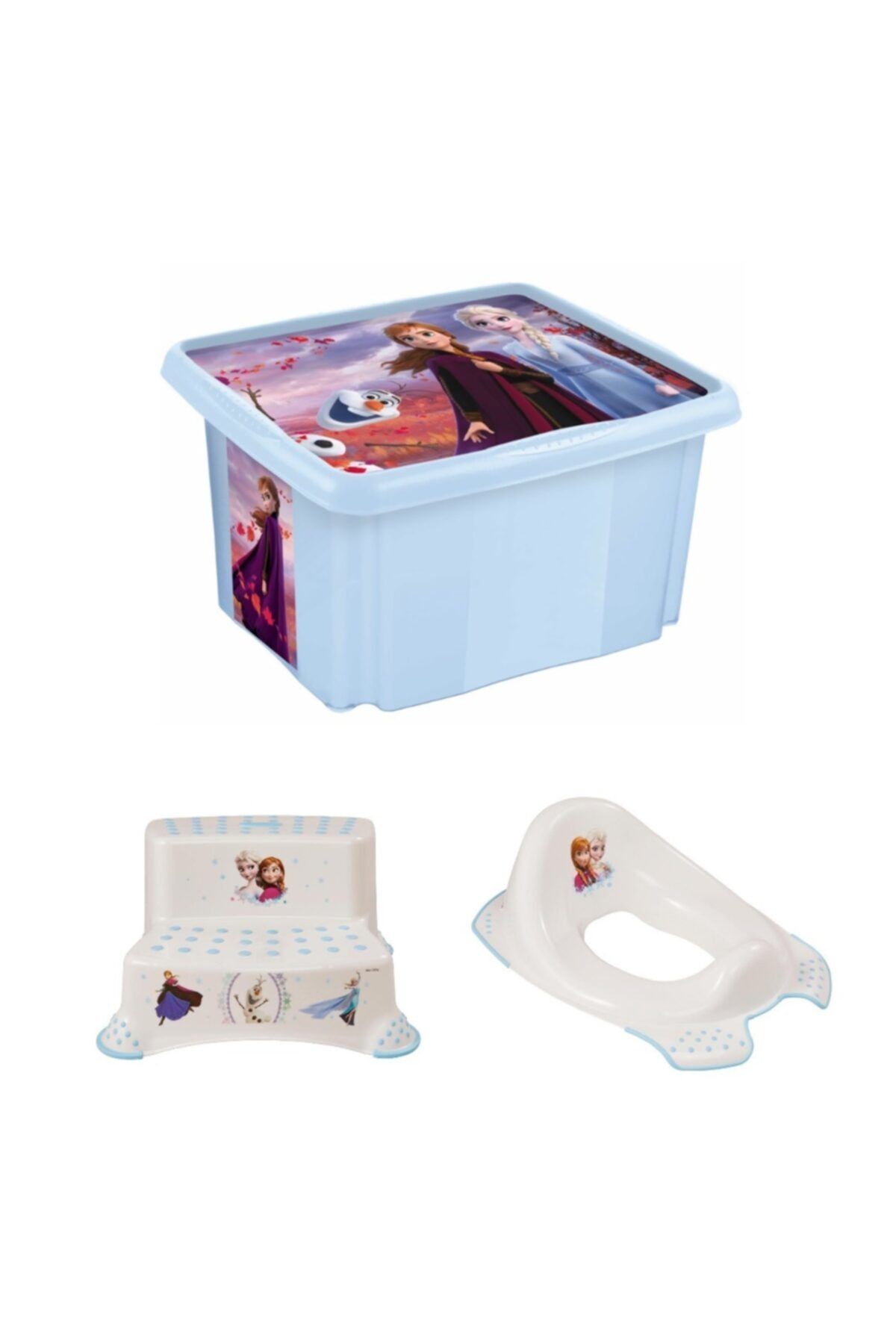 Keeeper Frozen Lisanslı Klozet Daraltıcı + Yükseltici + Saklama Kutusu Seti