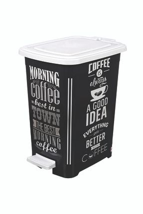 Kahve Desenli Slim Çöp Kovası (25 Litre-siyah) 348-30