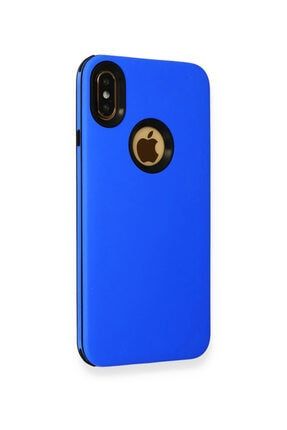 Iphone Xs Max Uyumlu Kraliyet Mavisi Pales Çift Katmanlı Sert Silikon Kılıf PLSXS1MX-MLY701