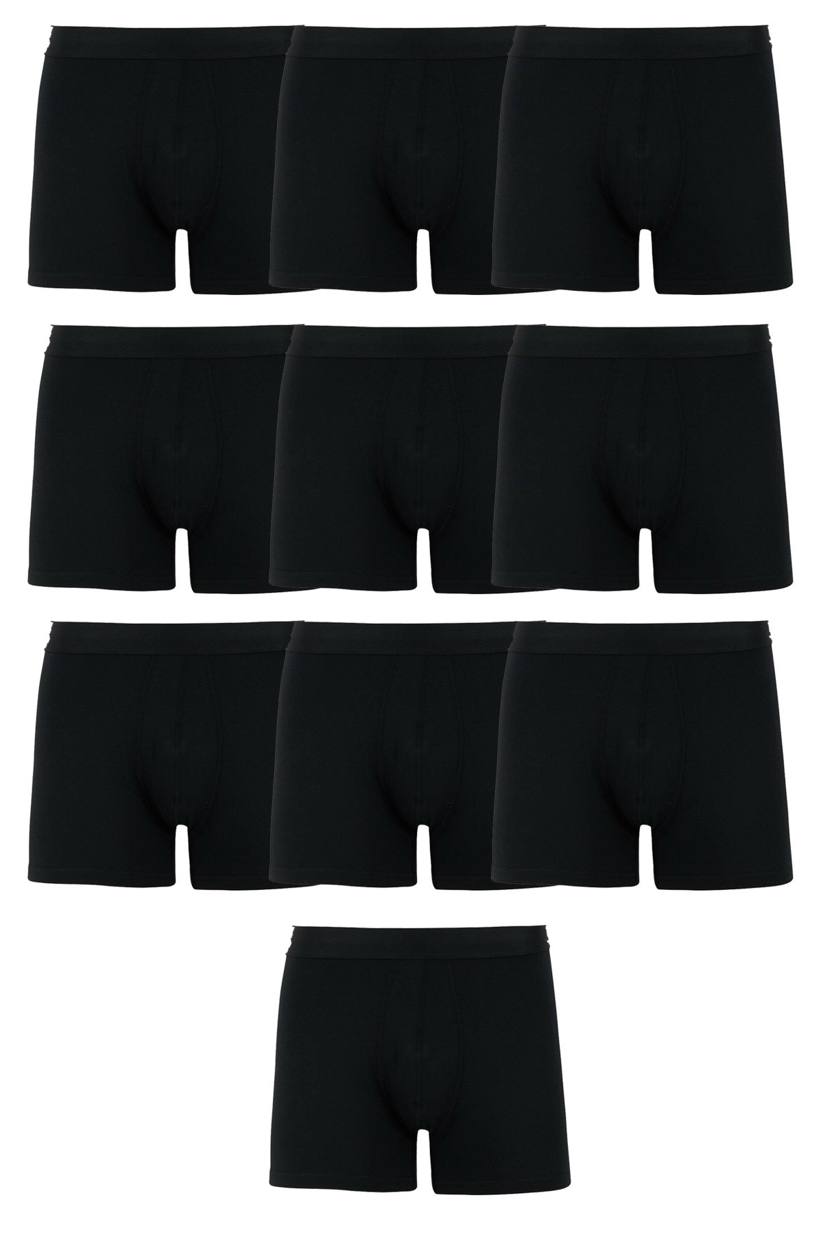  شورت بوکس مردانه نخی کشی، بسته 10 عددی، بسته اقتصادی، مشکی