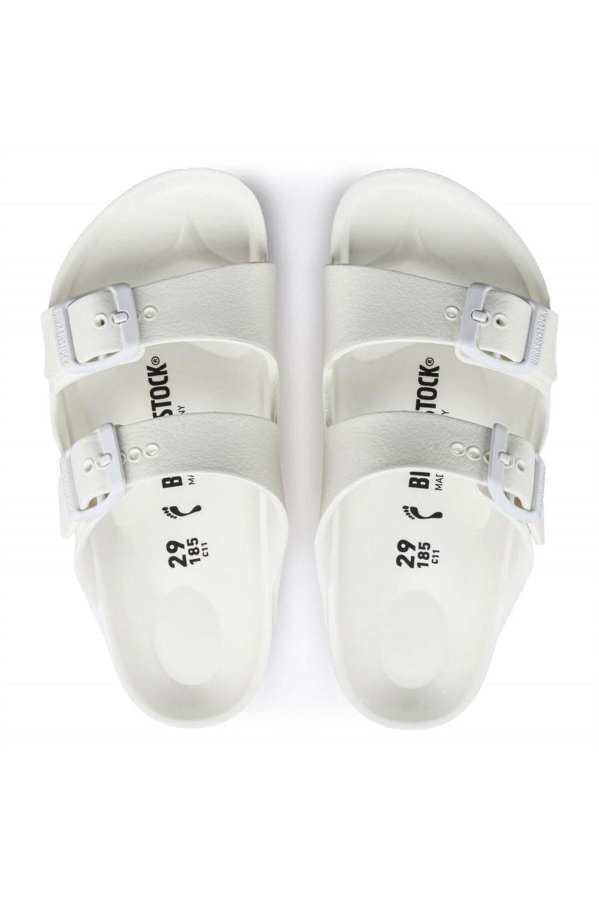 Birkenstock-Λευκές Παιδικές Παντόφλες με διπλές ρίγες Arizona Eva1018941 4