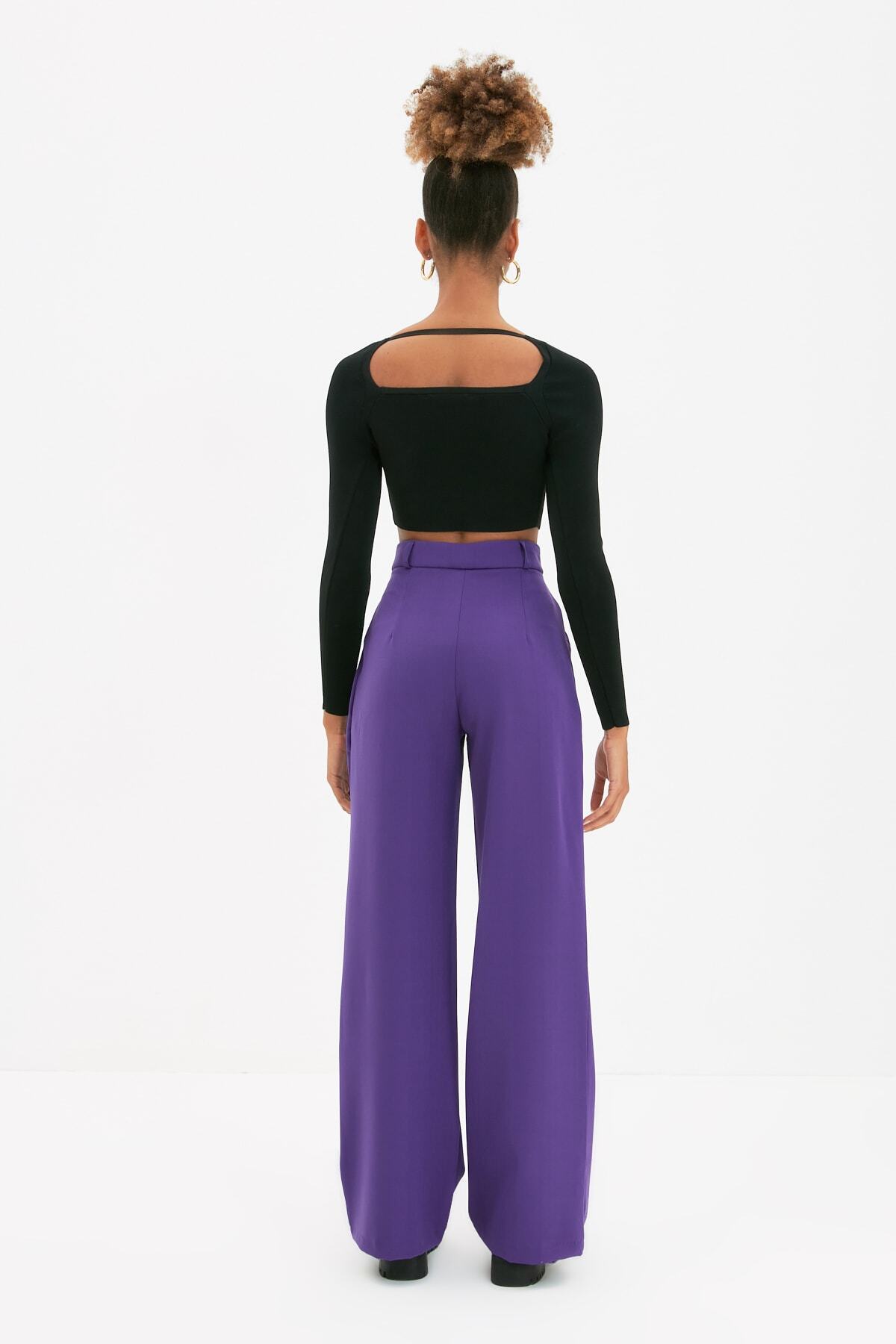 Trendyol High Waist Wide Leg Plus Size Pants Pantaloni Donna